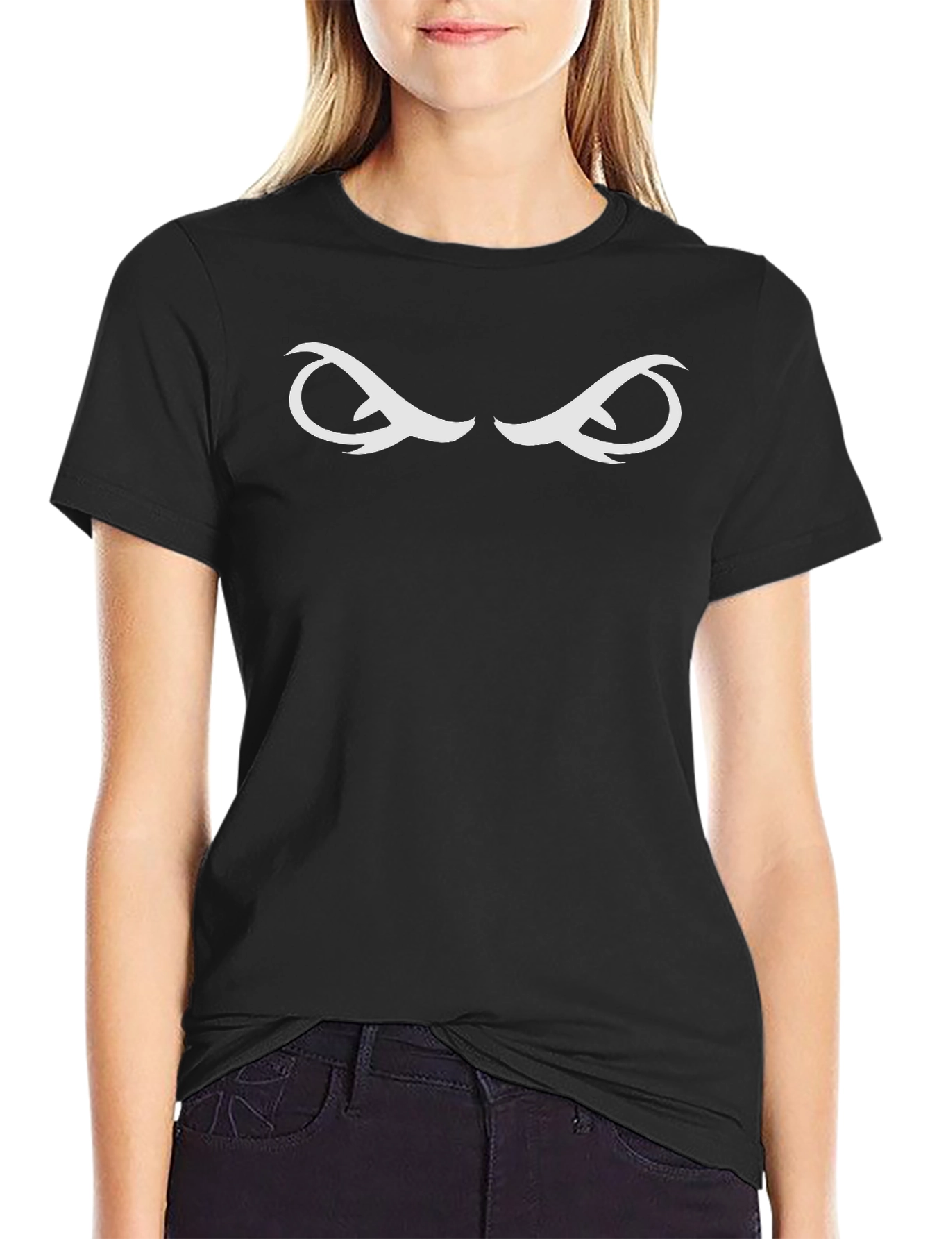 Mens Black T-Shirt with Intriguing Eye Design