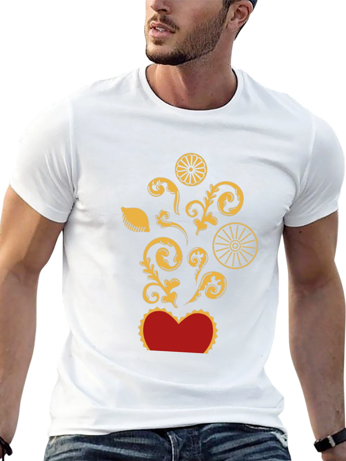 Ornate Heart Graphic T-Shirt - Black
