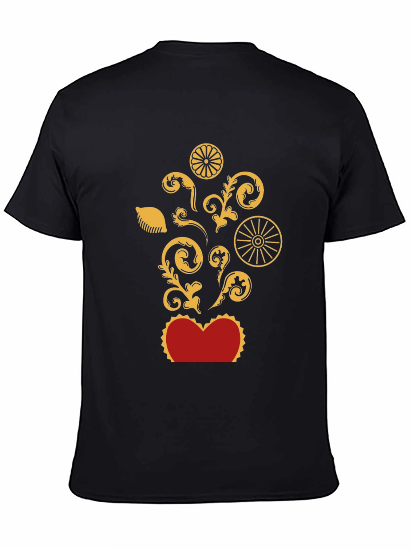 Ornate Heart Graphic T-Shirt - Black