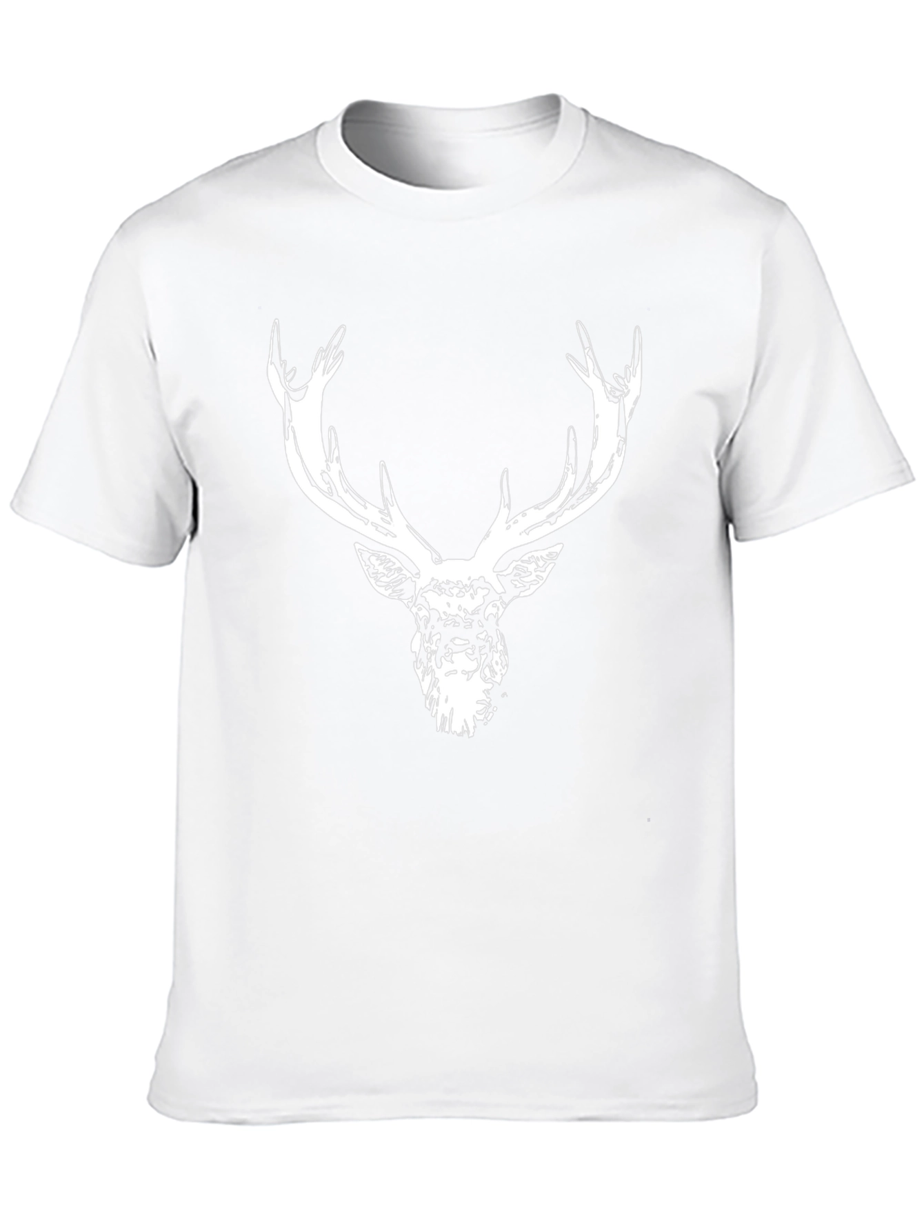 Deer Head Graphic Tee - Black Cotton Blend