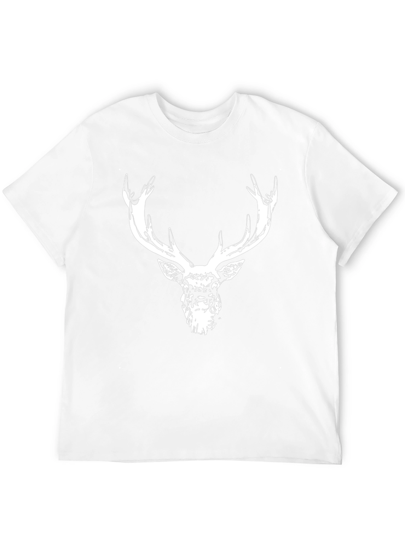 Deer Head Graphic Tee - Black Cotton Blend