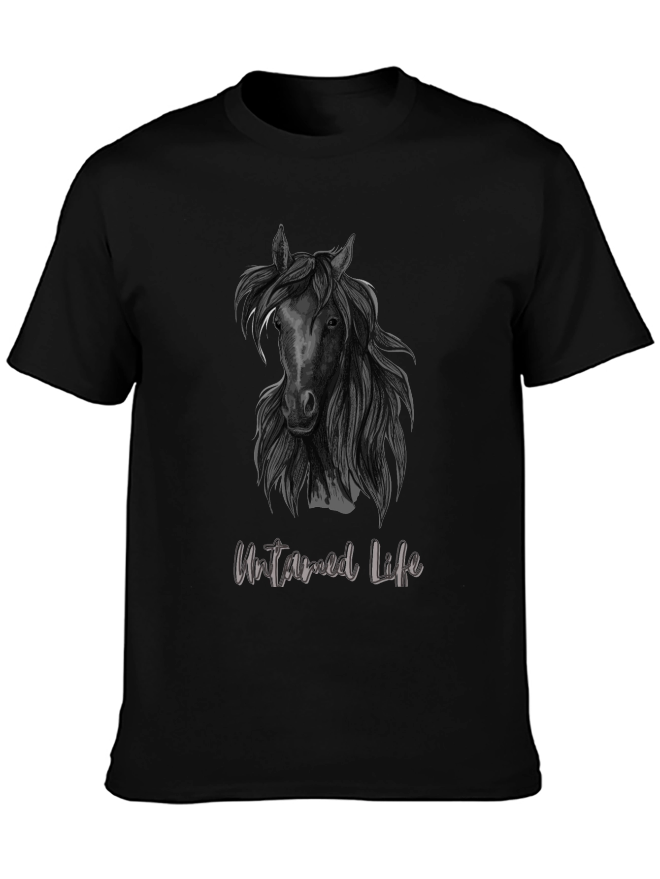 Untamed Life Horse Graphic Tee - Black