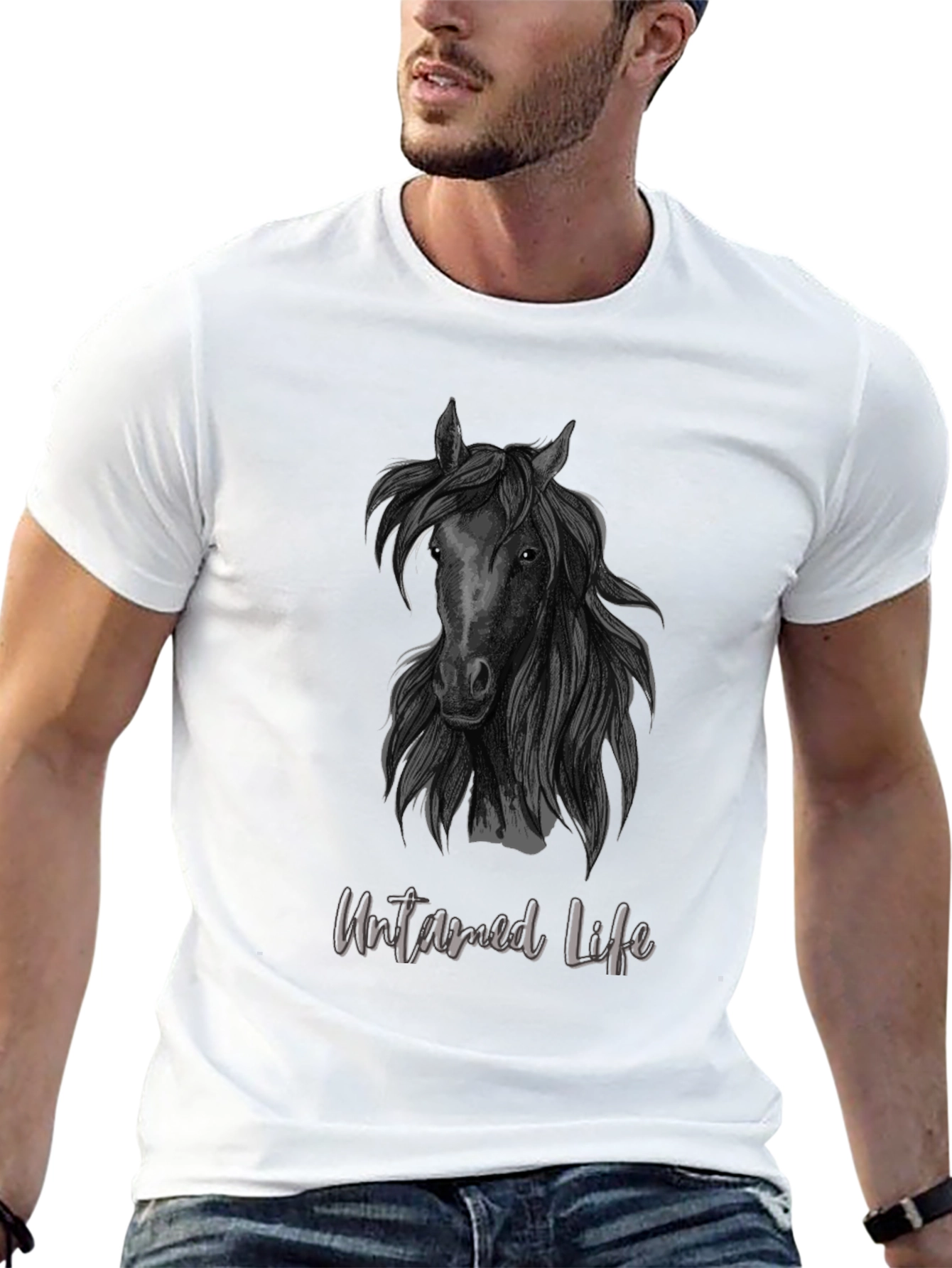 Untamed Life Horse Graphic Tee - Black