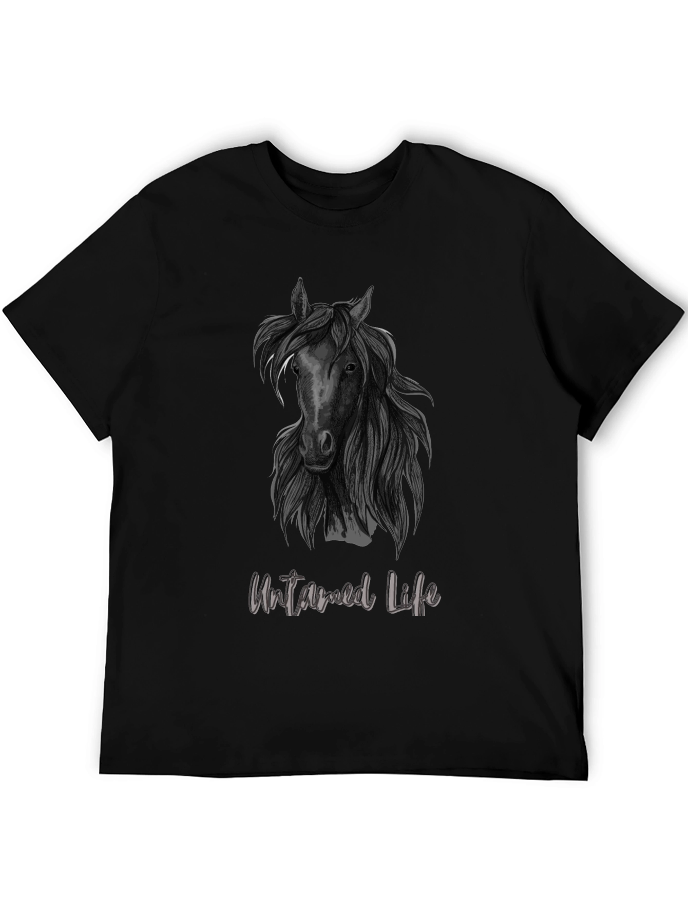 Untamed Life Horse Graphic Tee - Black