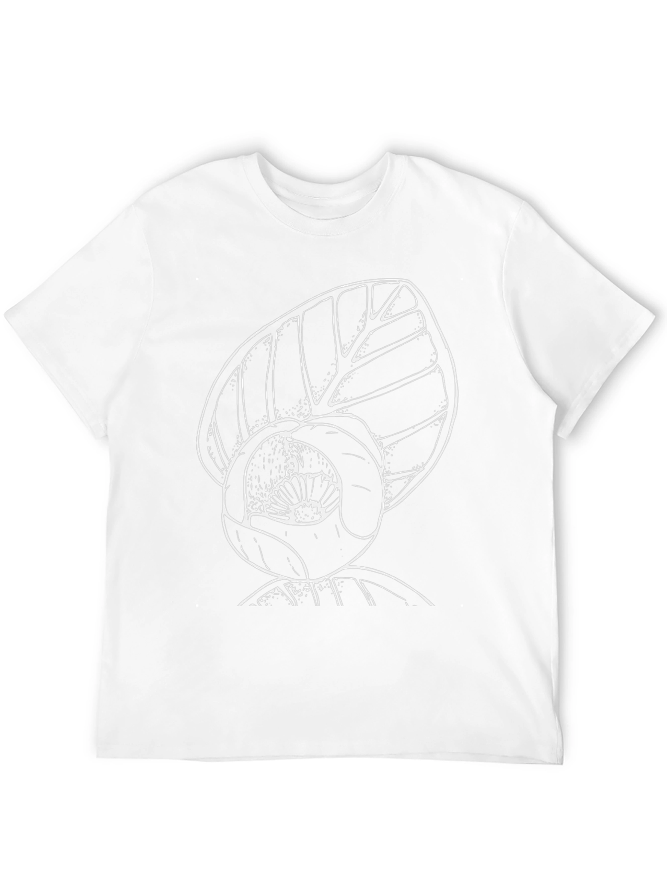Black T-Shirt with White Floral Print