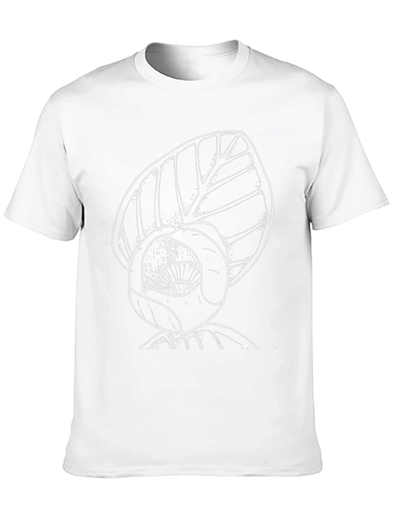 Black T-Shirt with White Floral Print