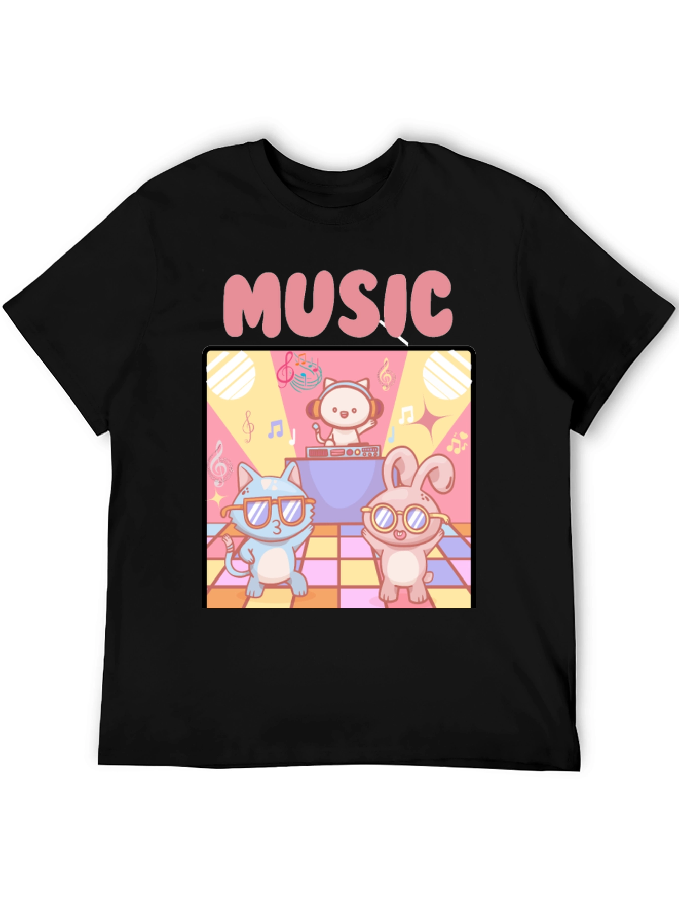 Music Cats and Bunny DJ T-Shirt