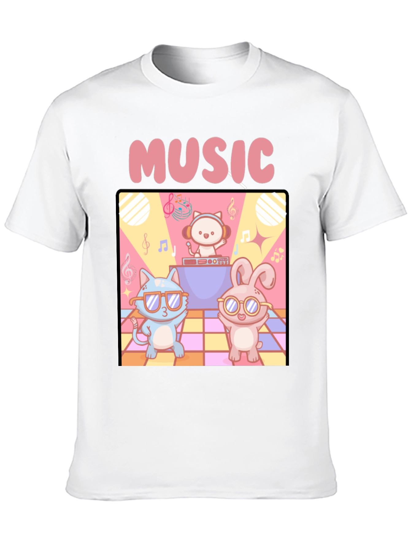 Music Cats and Bunny DJ T-Shirt