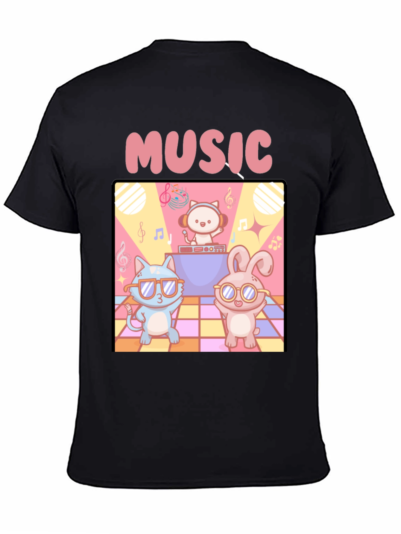 Music Cats and Bunny DJ T-Shirt