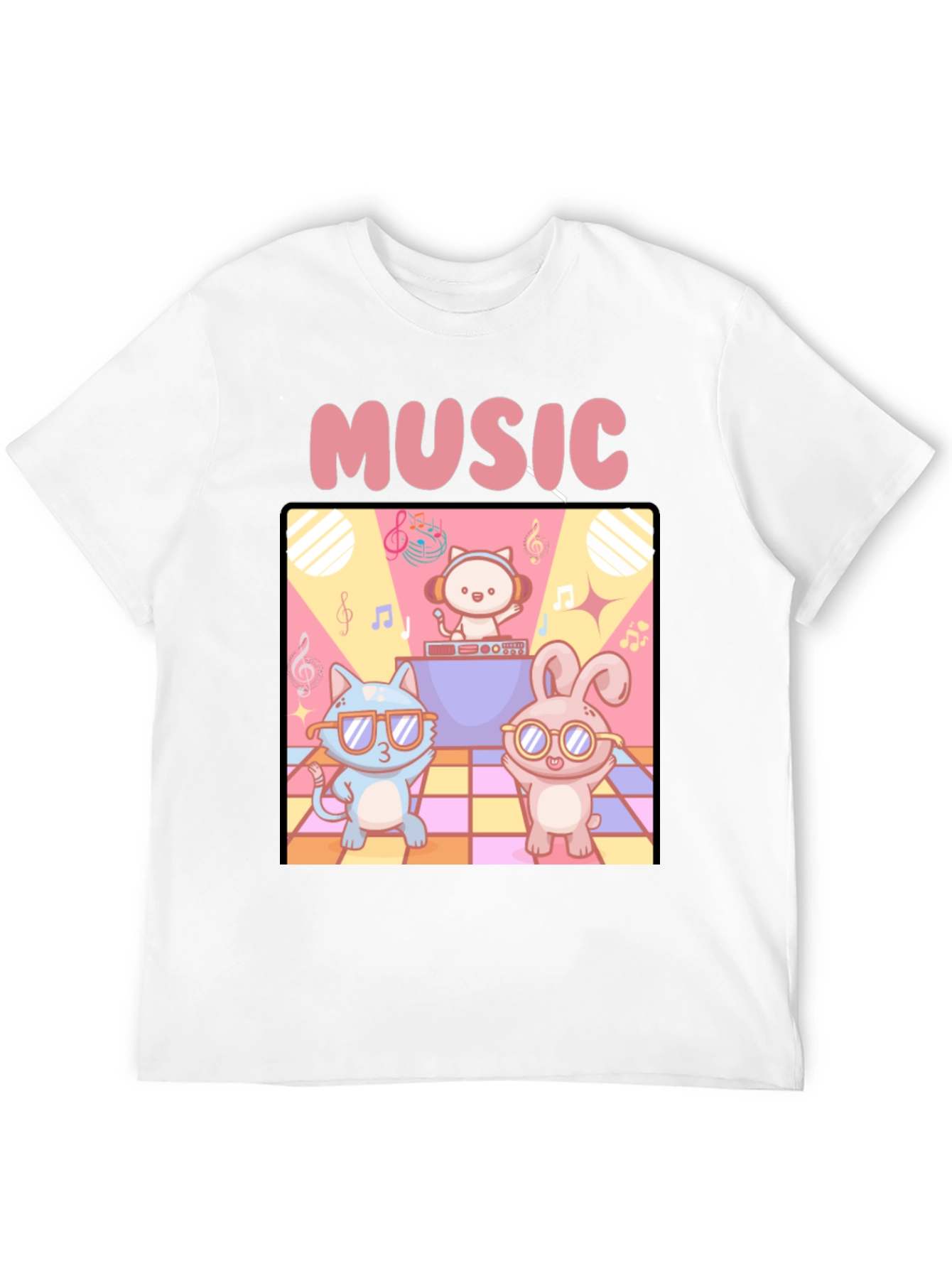Music Cats and Bunny DJ T-Shirt