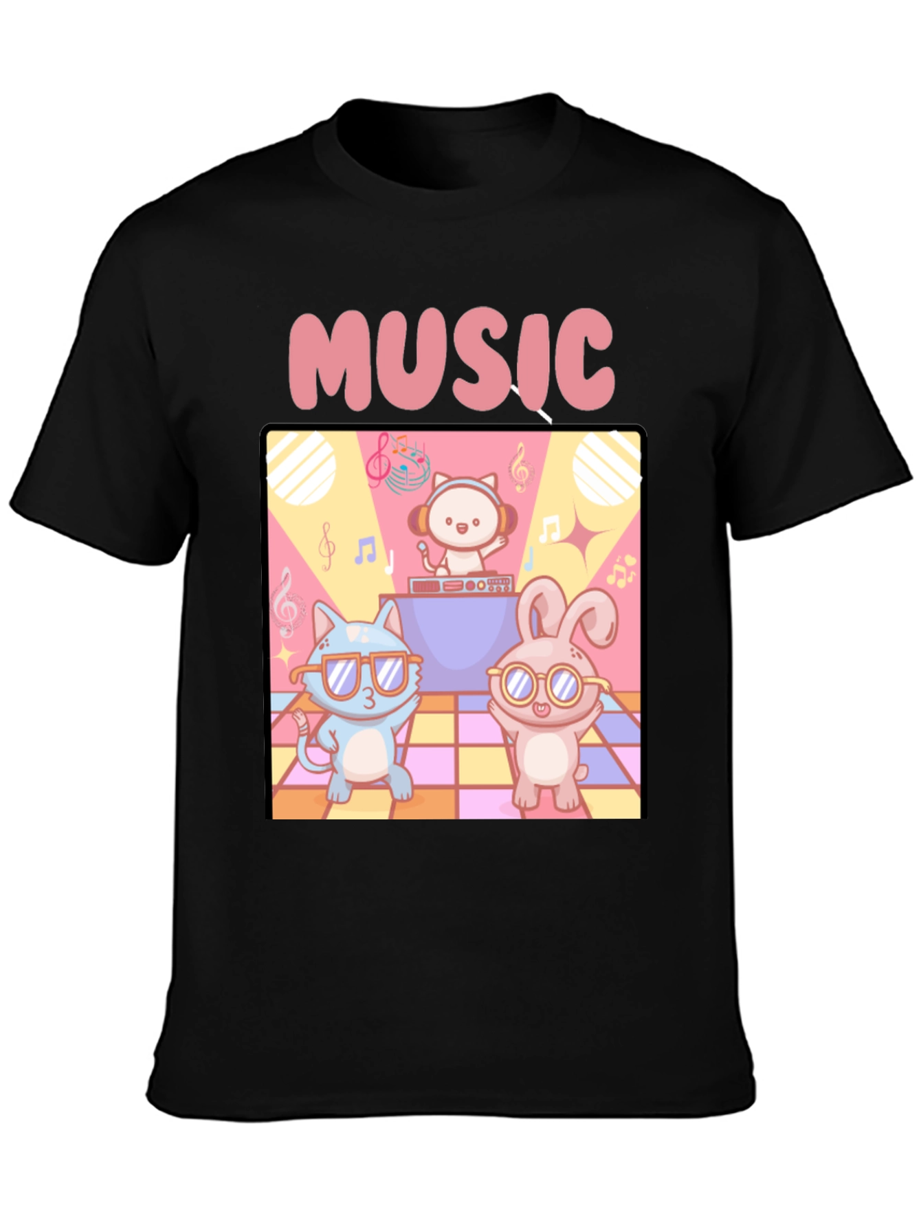 Music Cats and Bunny DJ T-Shirt