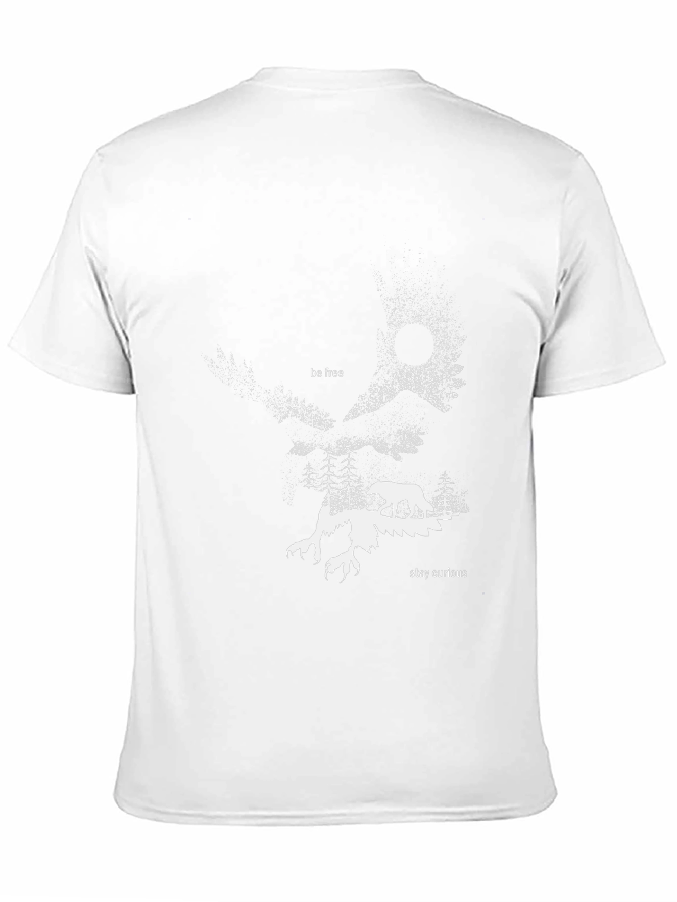 Abstract Forest Wolf Graphic Tee - Black