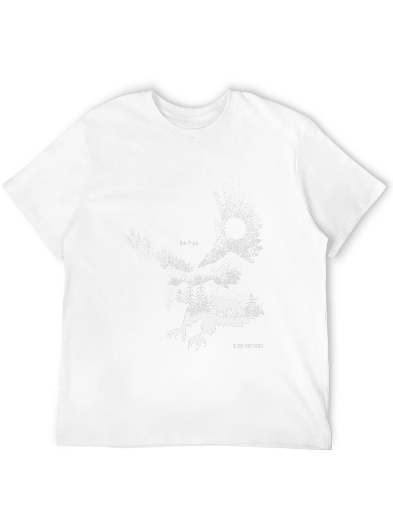 Abstract Forest Wolf Graphic Tee - Black