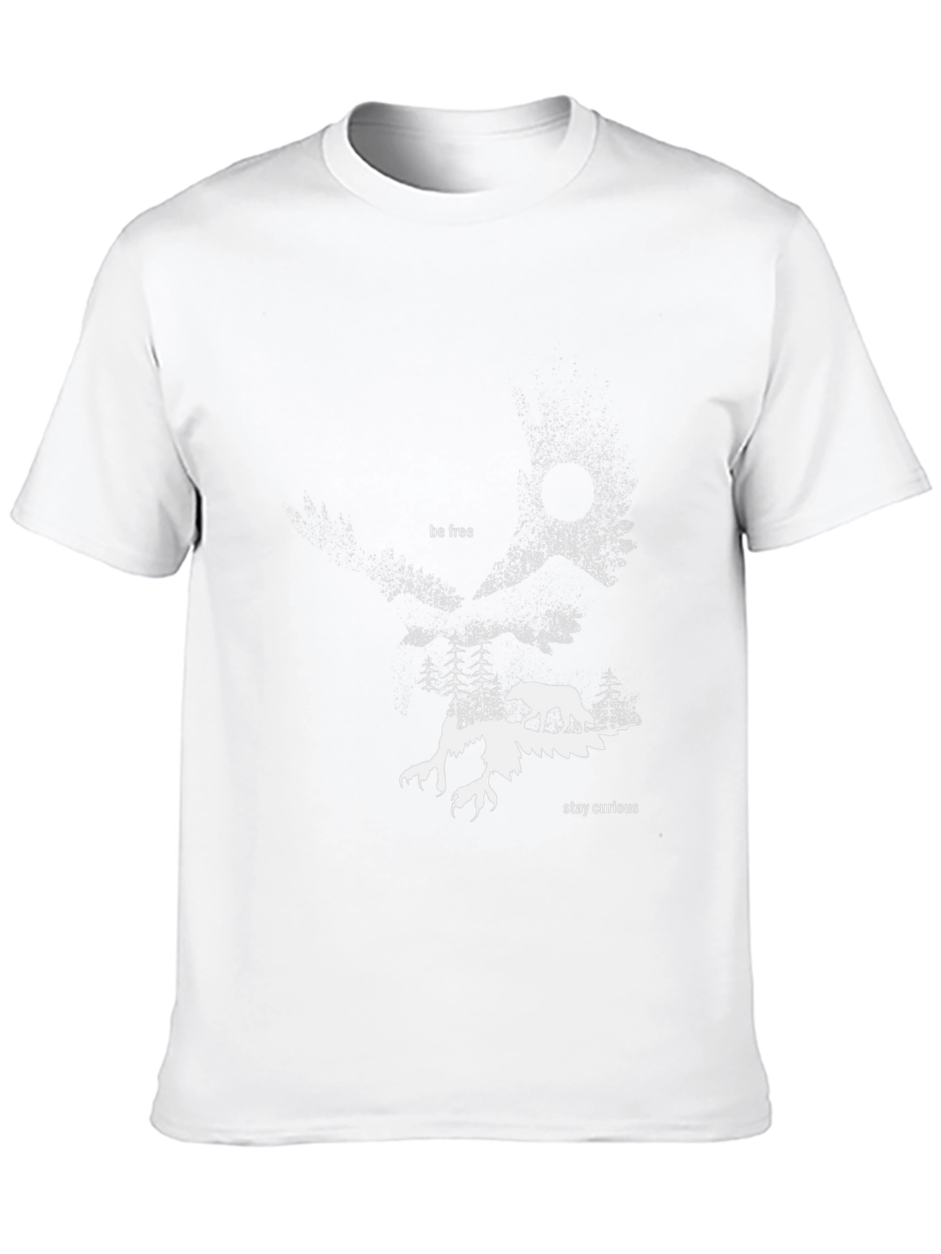 Abstract Forest Wolf Graphic Tee - Black