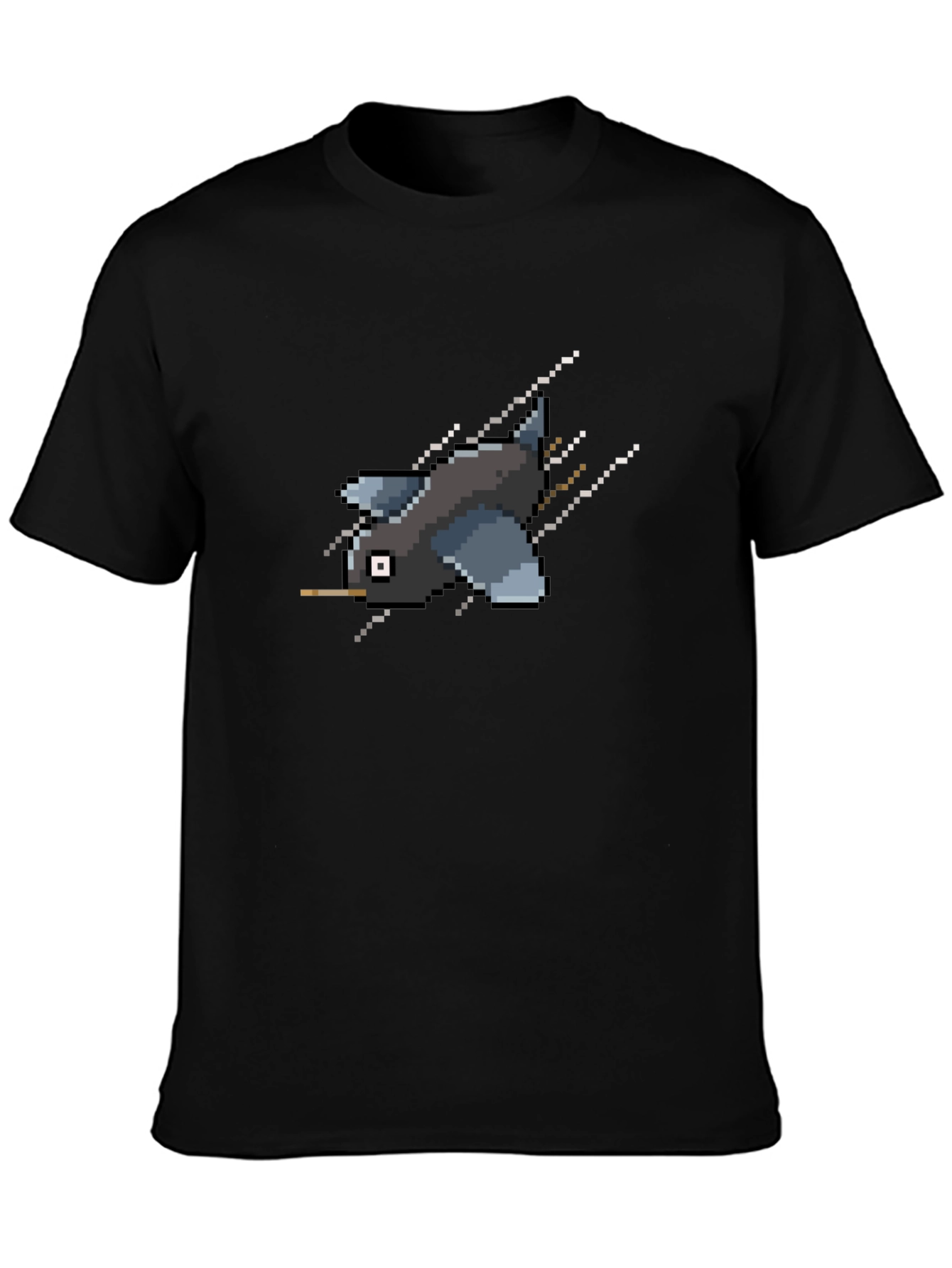 Pixel Bird Black T-Shirt - Retro Gaming Style