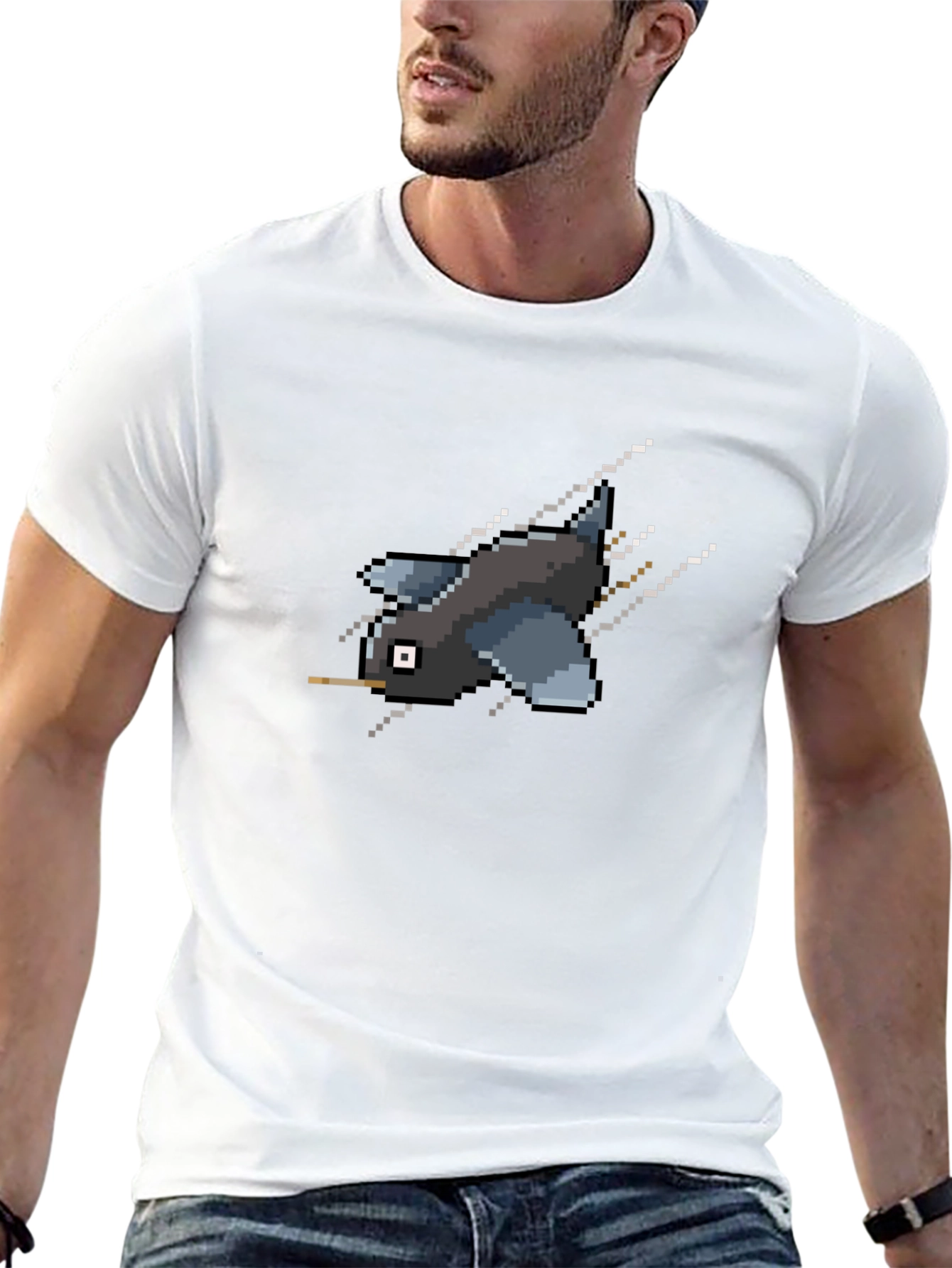 Pixel Bird Black T-Shirt - Retro Gaming Style