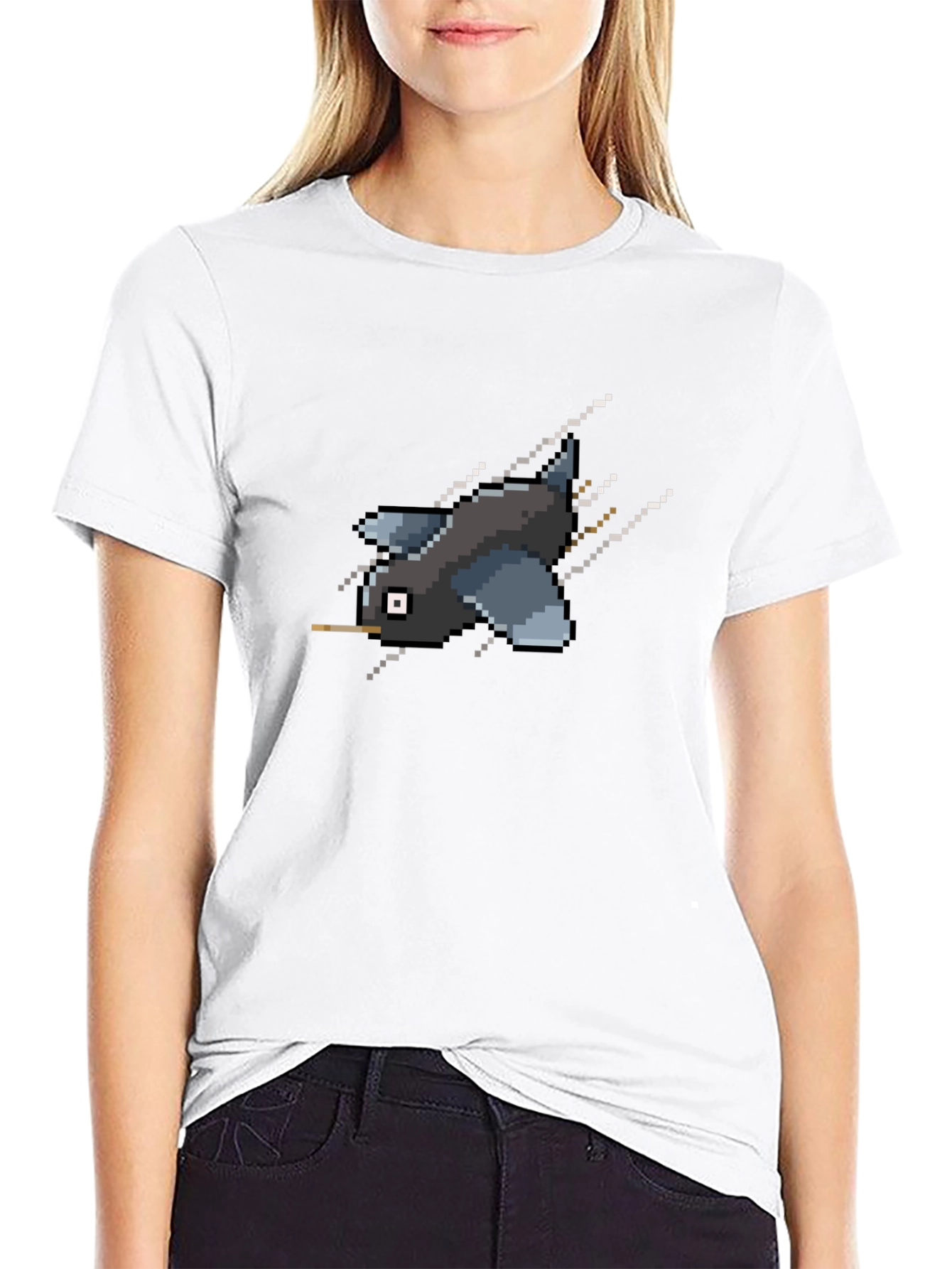 Pixel Bird Black T-Shirt - Retro Gaming Style