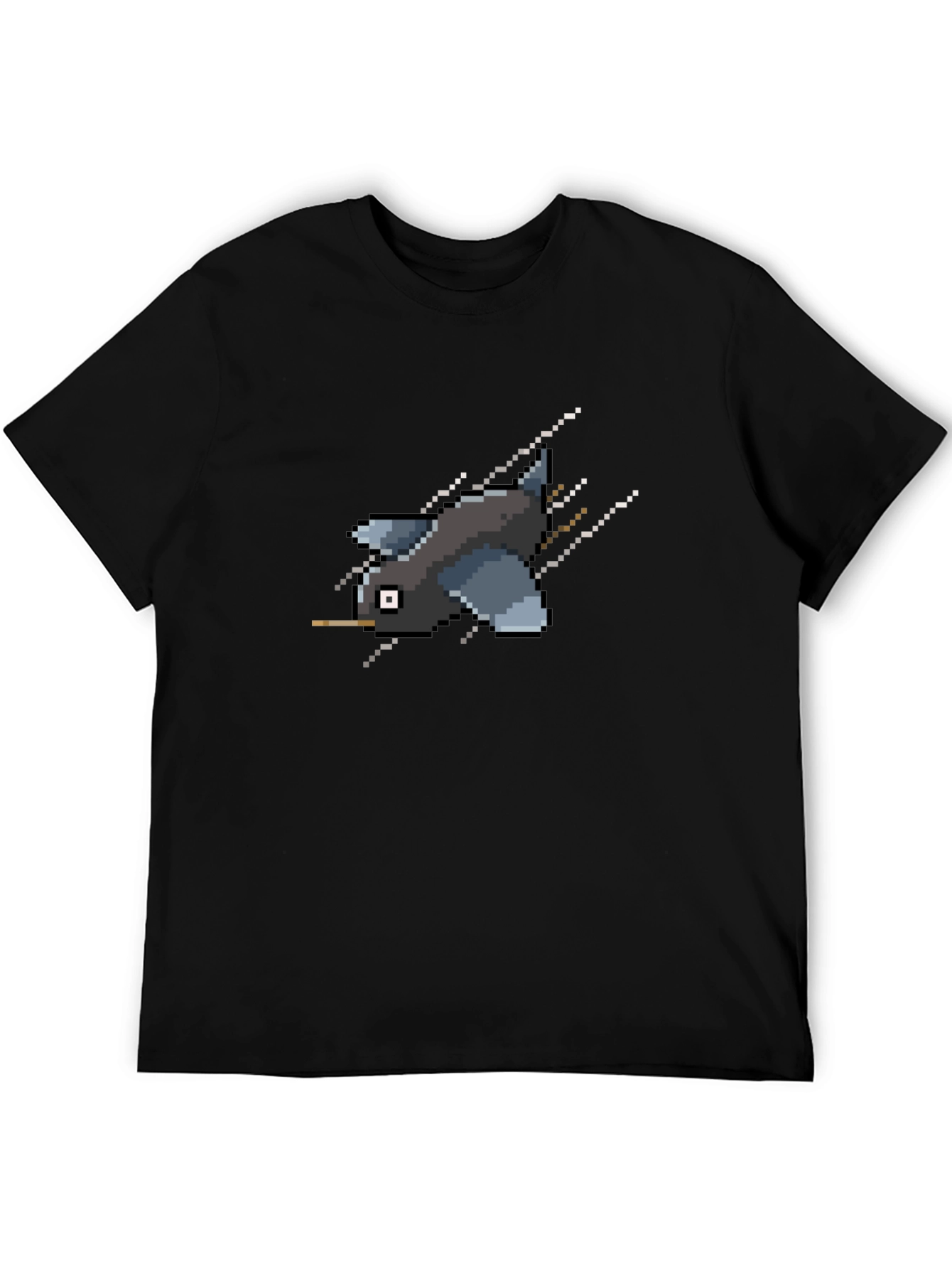 Pixel Bird Black T-Shirt - Retro Gaming Style