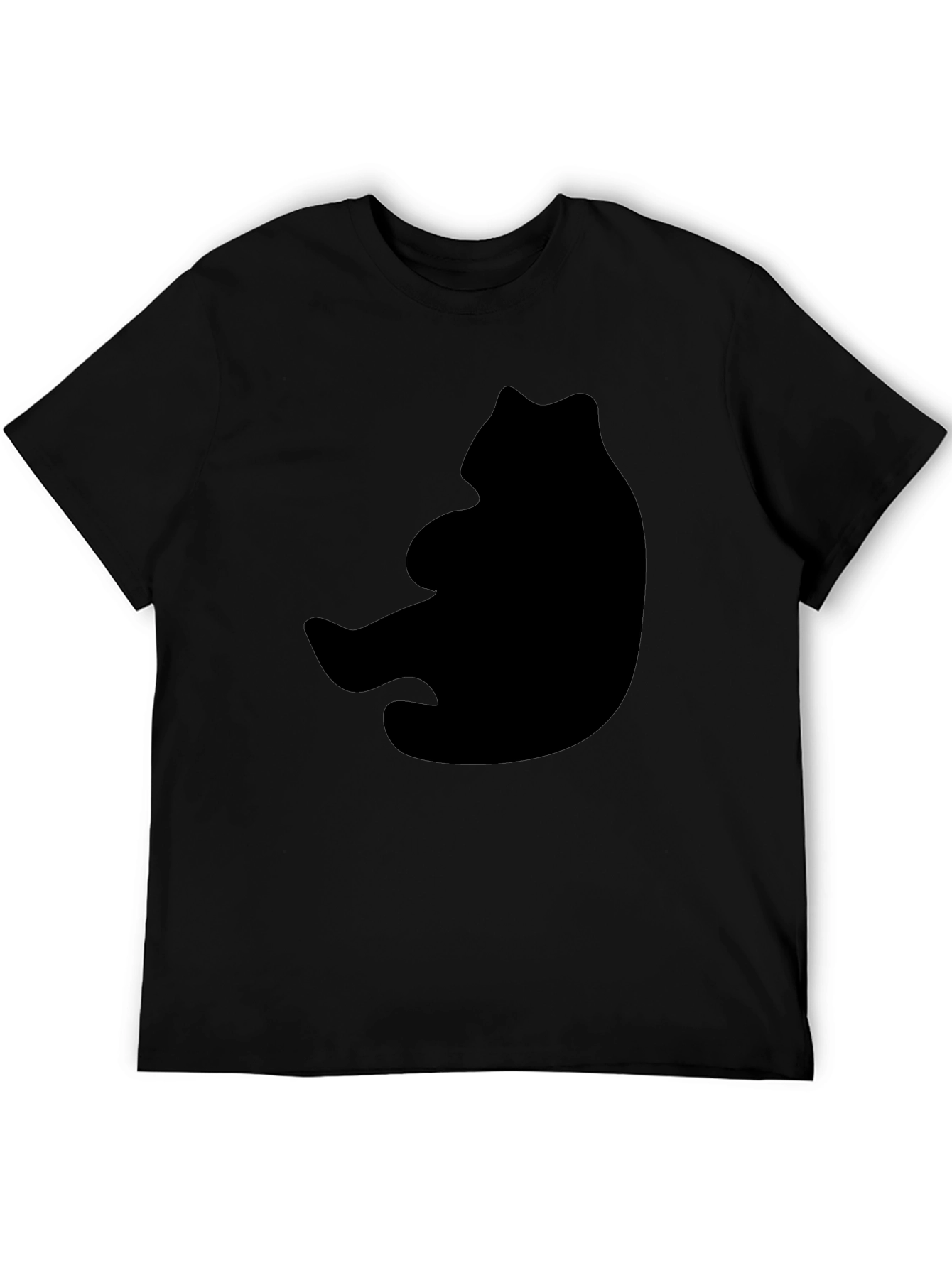 Bear Silhouette Graphic Black T-Shirt