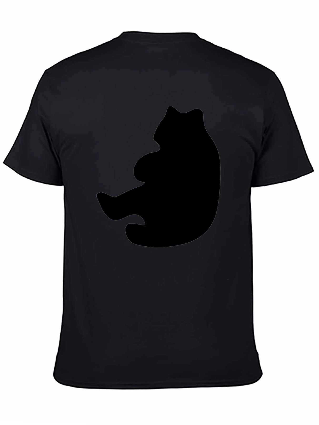 Bear Silhouette Graphic Black T-Shirt