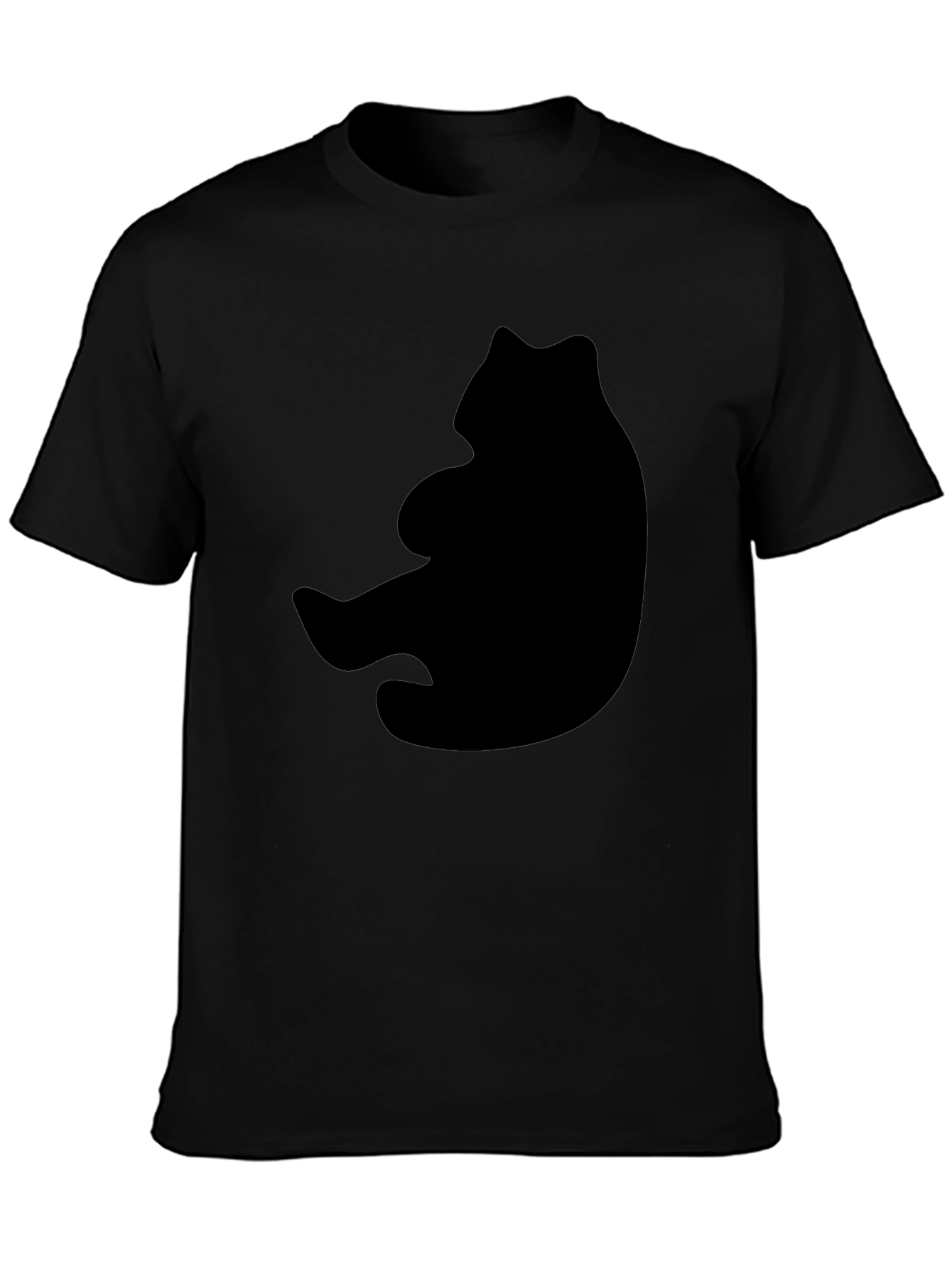 Bear Silhouette Graphic Black T-Shirt