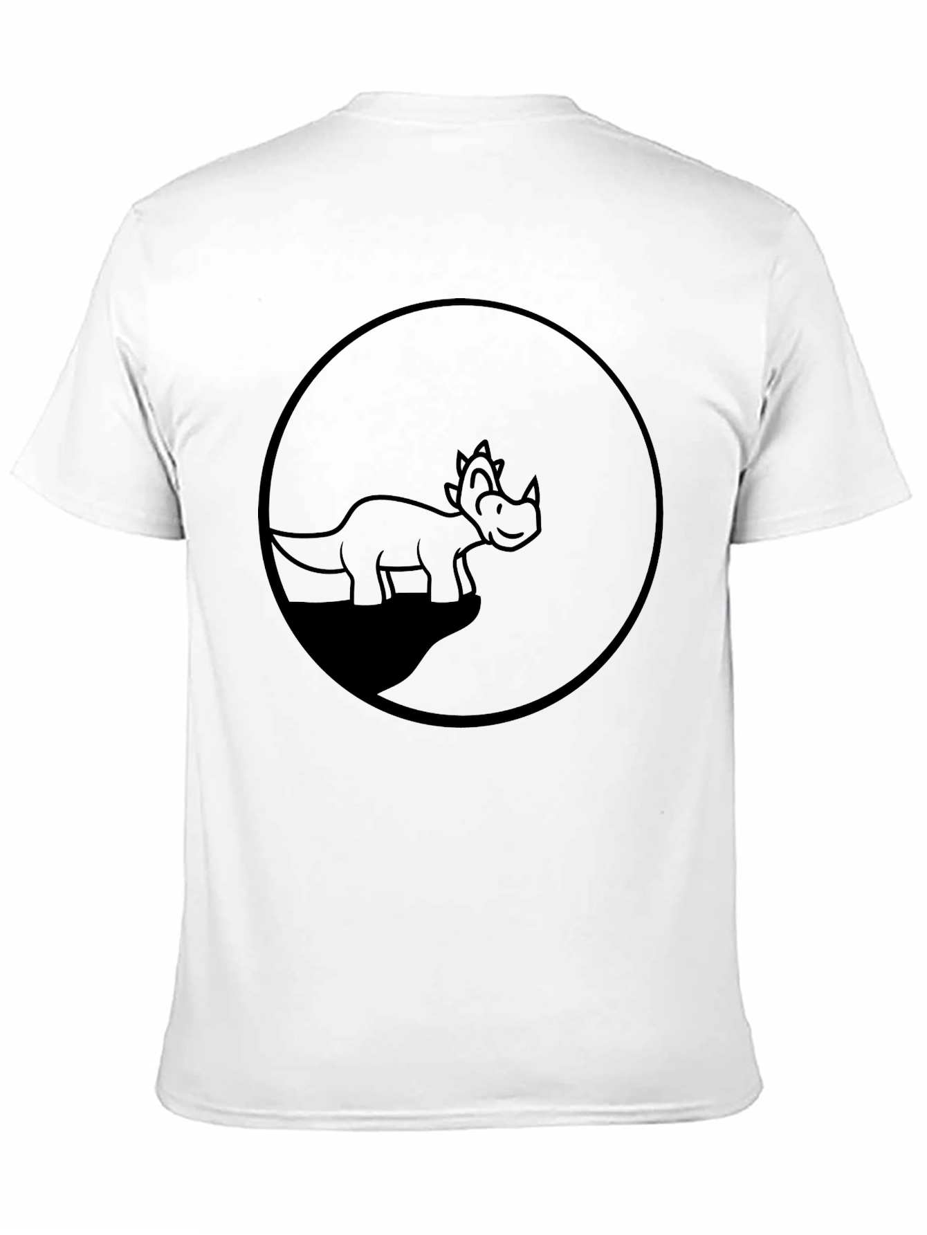 Dino Circle Graphic Tee - Casual Black T-Shirt