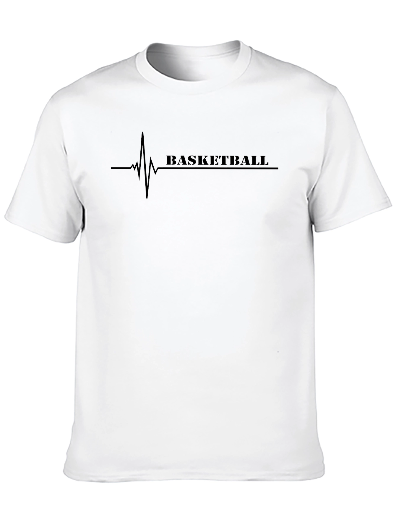 Basketball Heartbeat Graphic Tee - Black