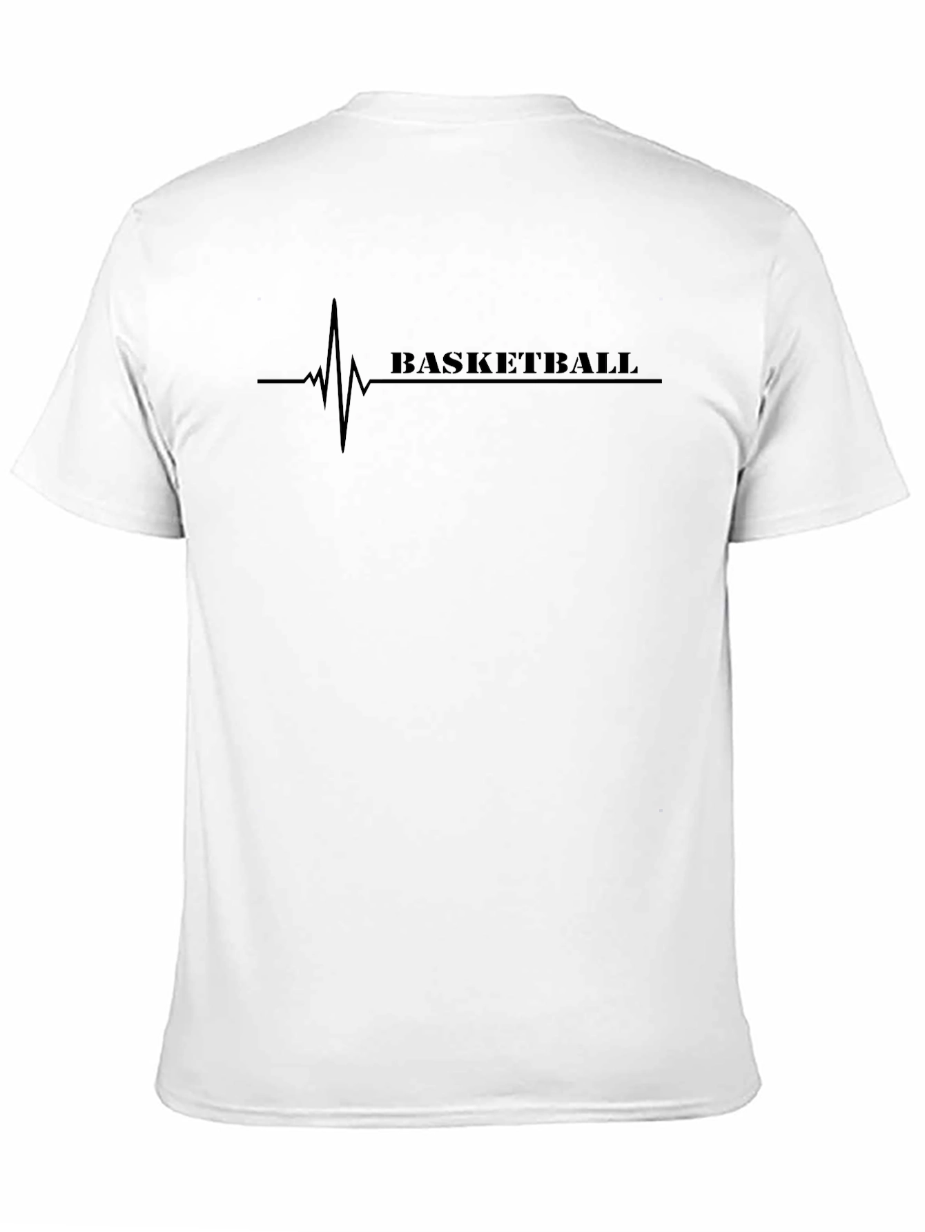Basketball Heartbeat Graphic Tee - Black