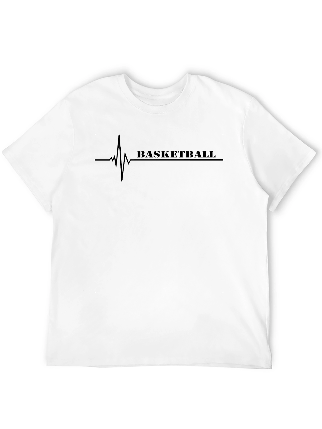 Basketball Heartbeat Graphic Tee - Black