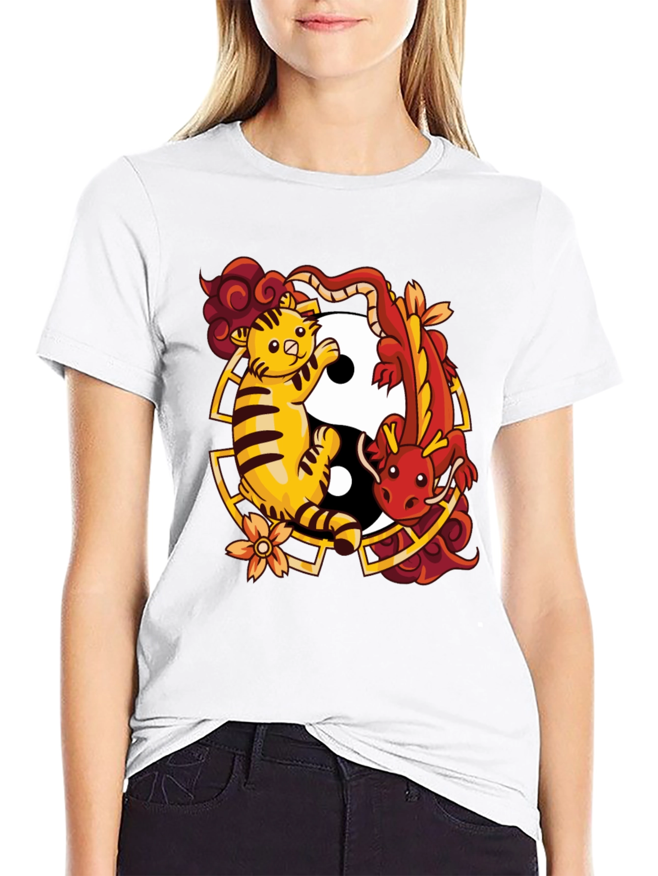Yin Yang Tiger & Dragon Graphic Tee