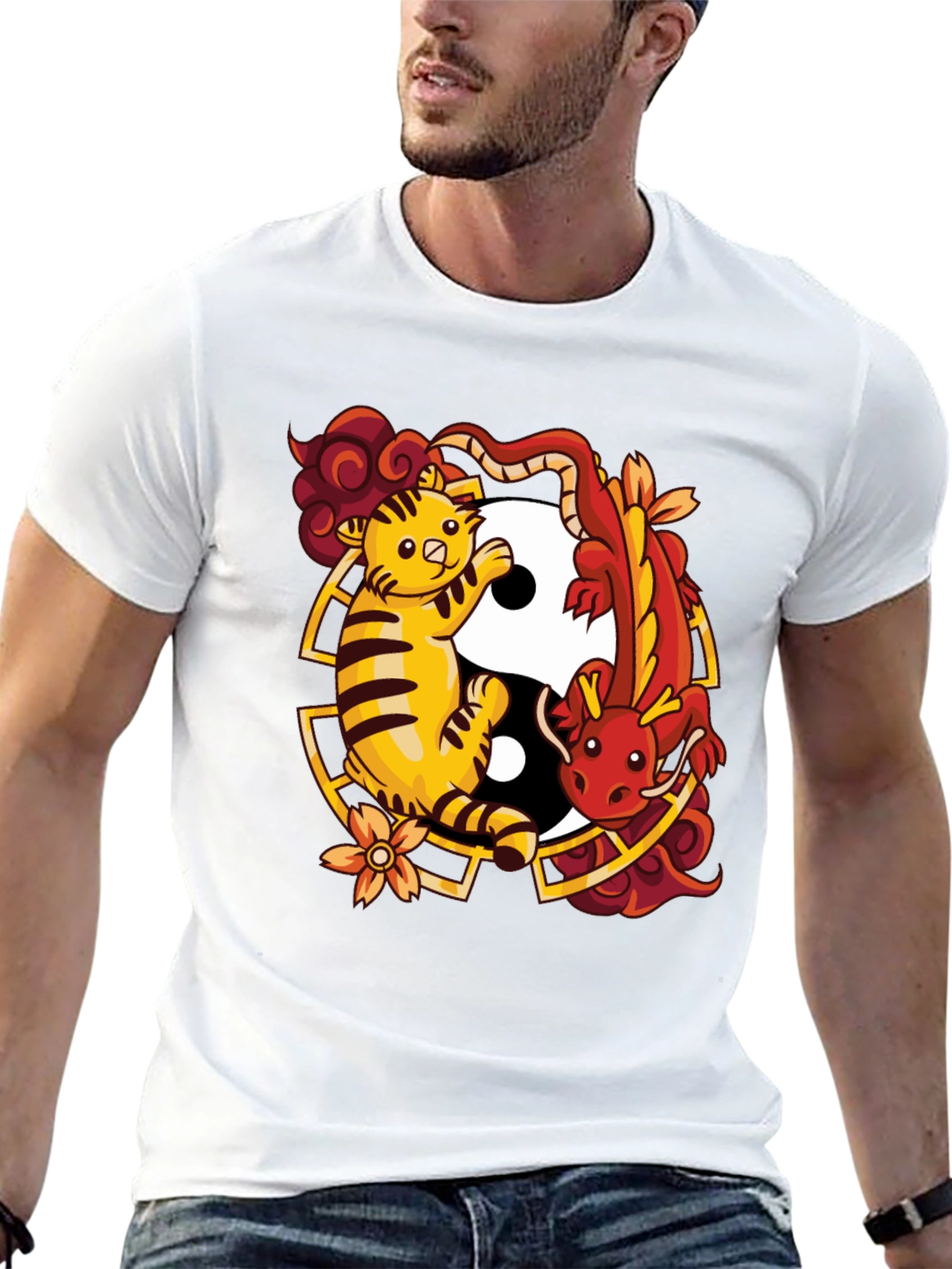 Yin Yang Tiger & Dragon Graphic Tee