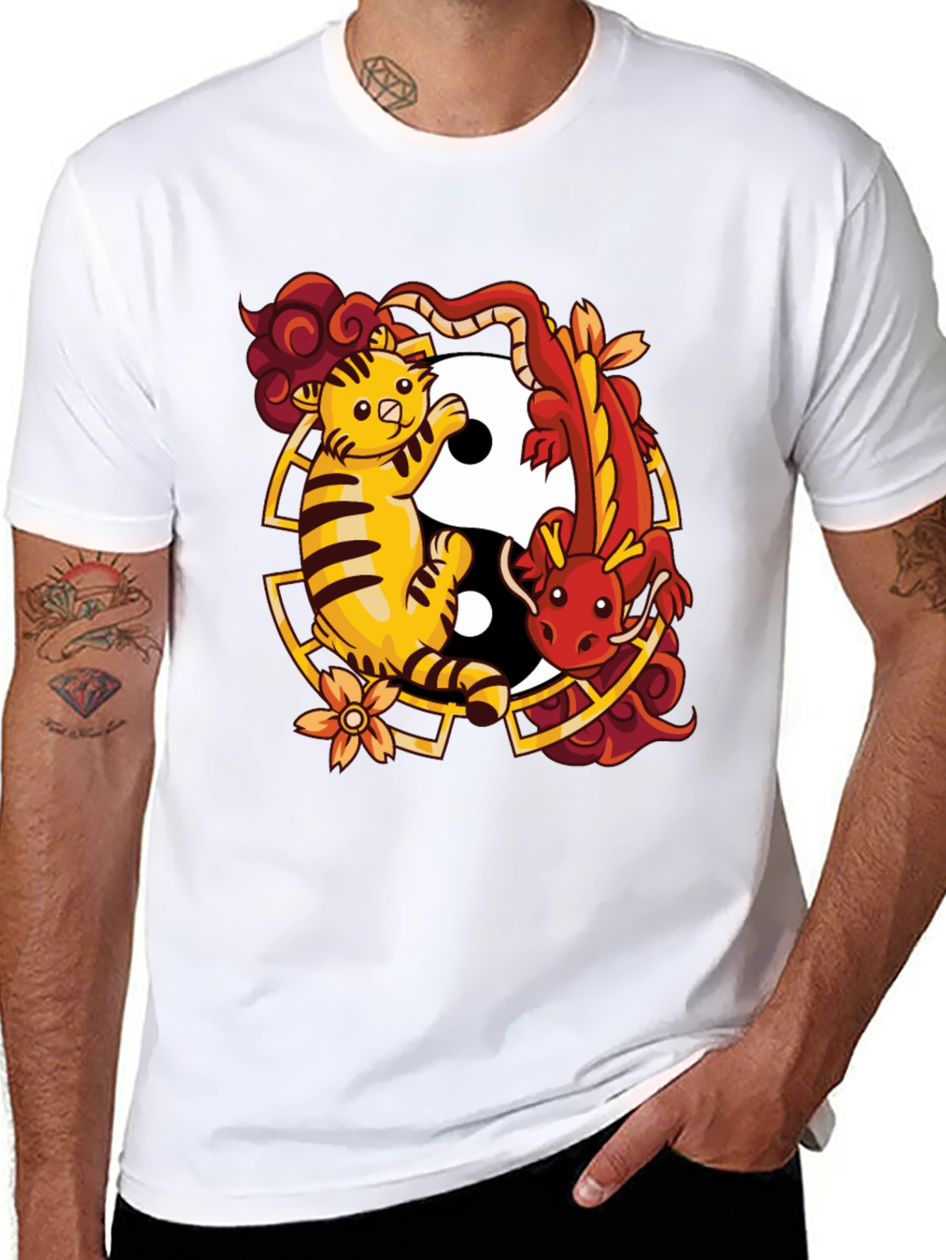 Yin Yang Tiger & Dragon Graphic Tee