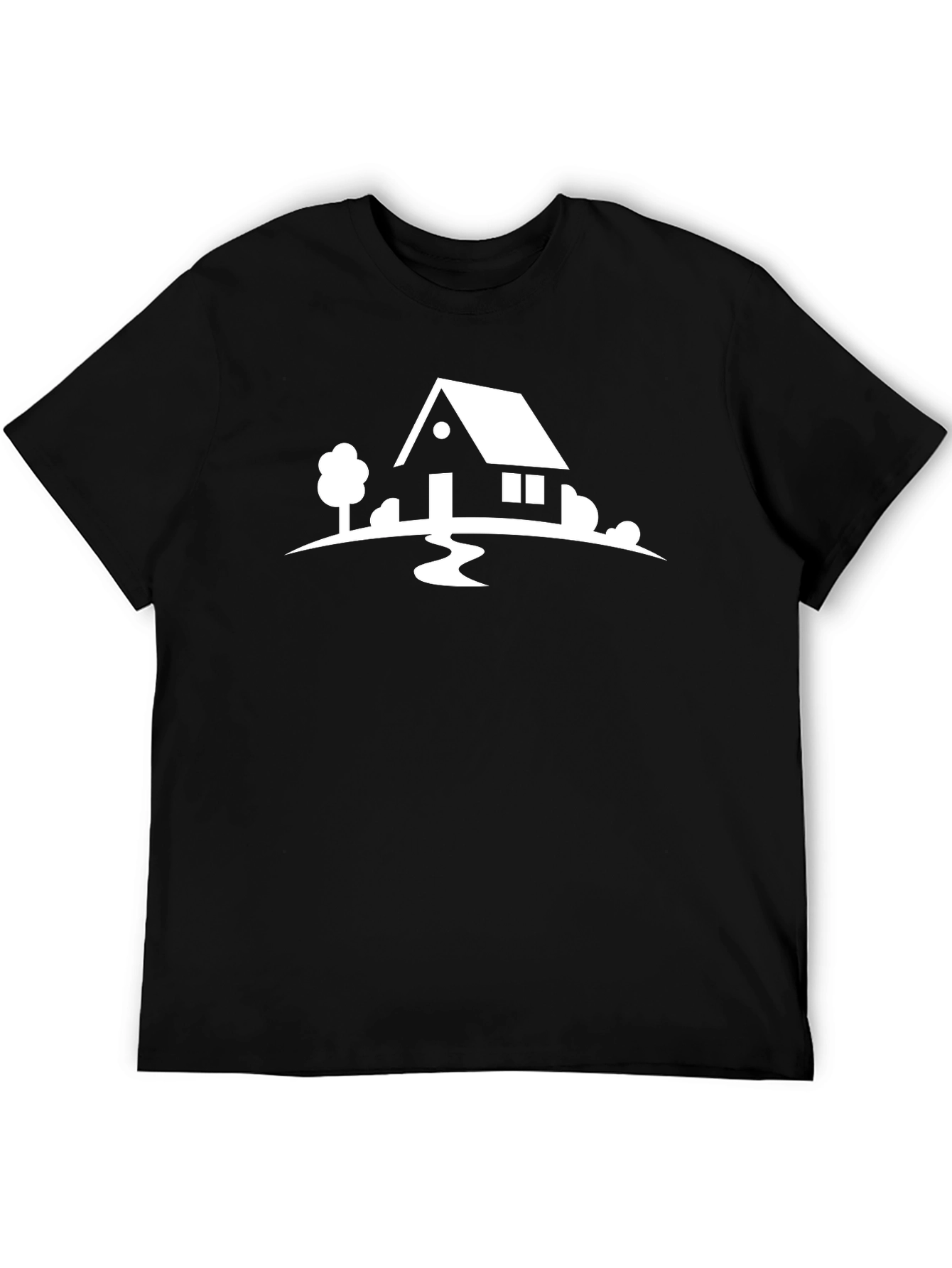 House Graphic Tee - Classic Black Cotton T-Shirt