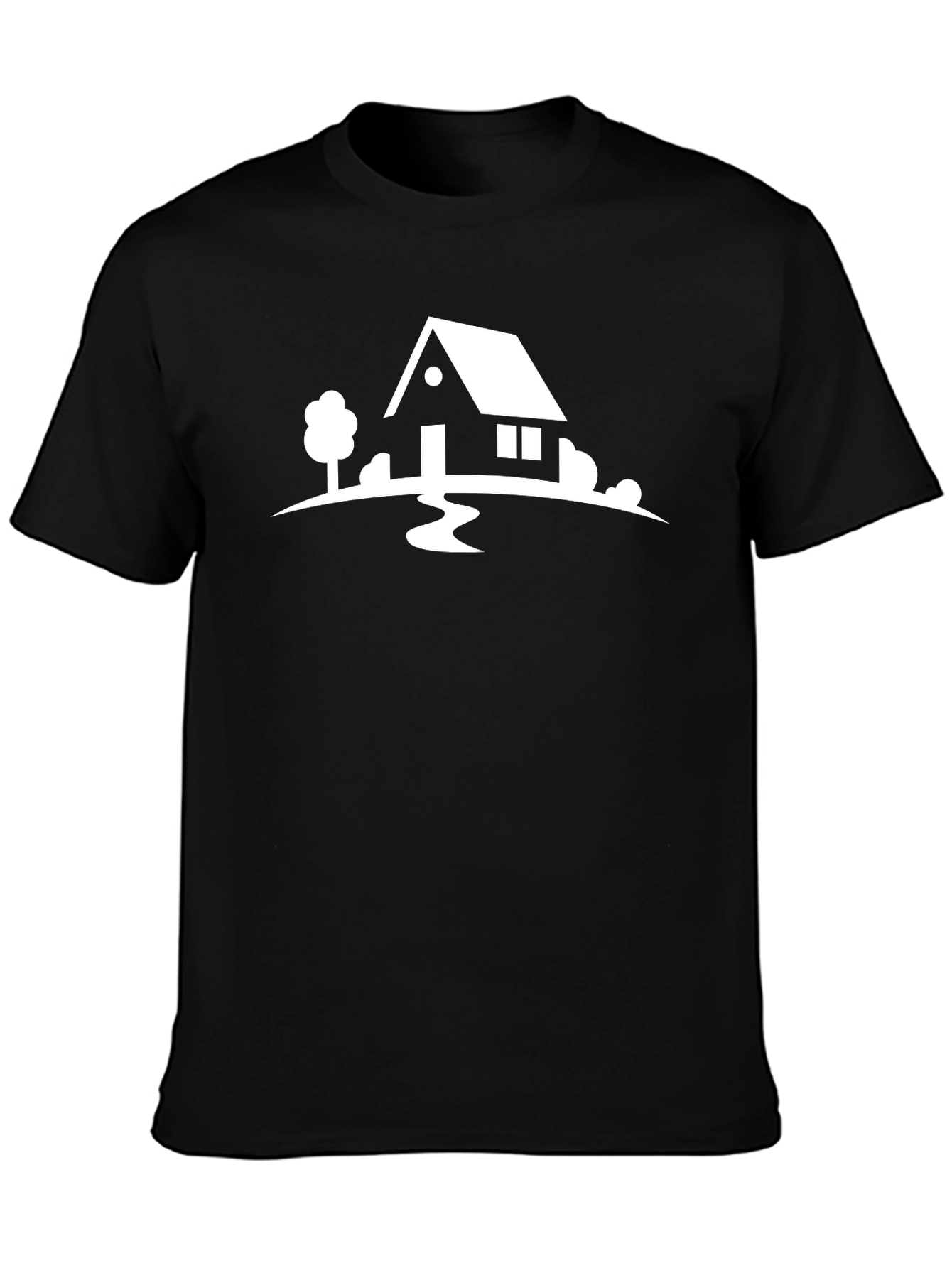 House Graphic Tee - Classic Black Cotton T-Shirt