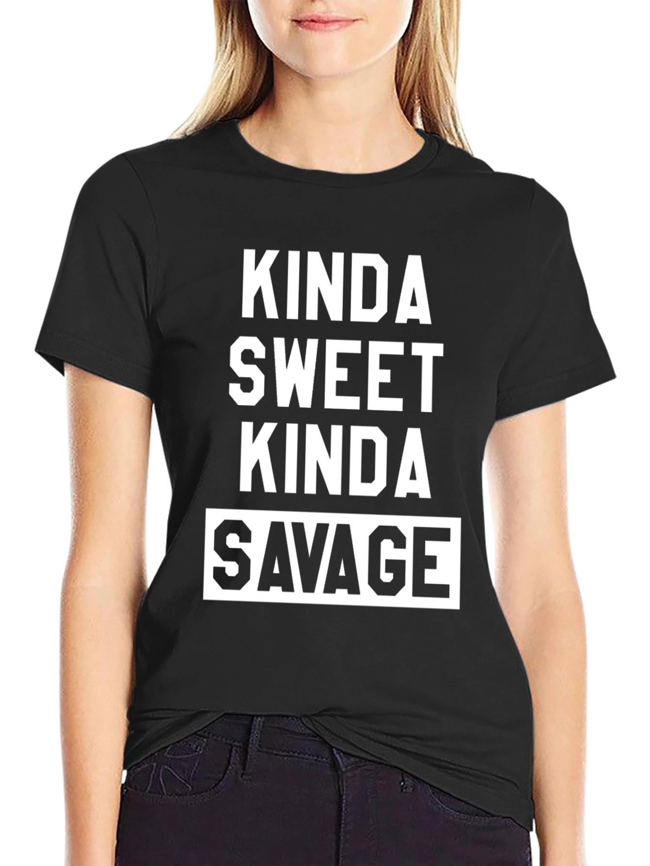 Kinda Sweet Kinda Savage Graphic Tee - Black