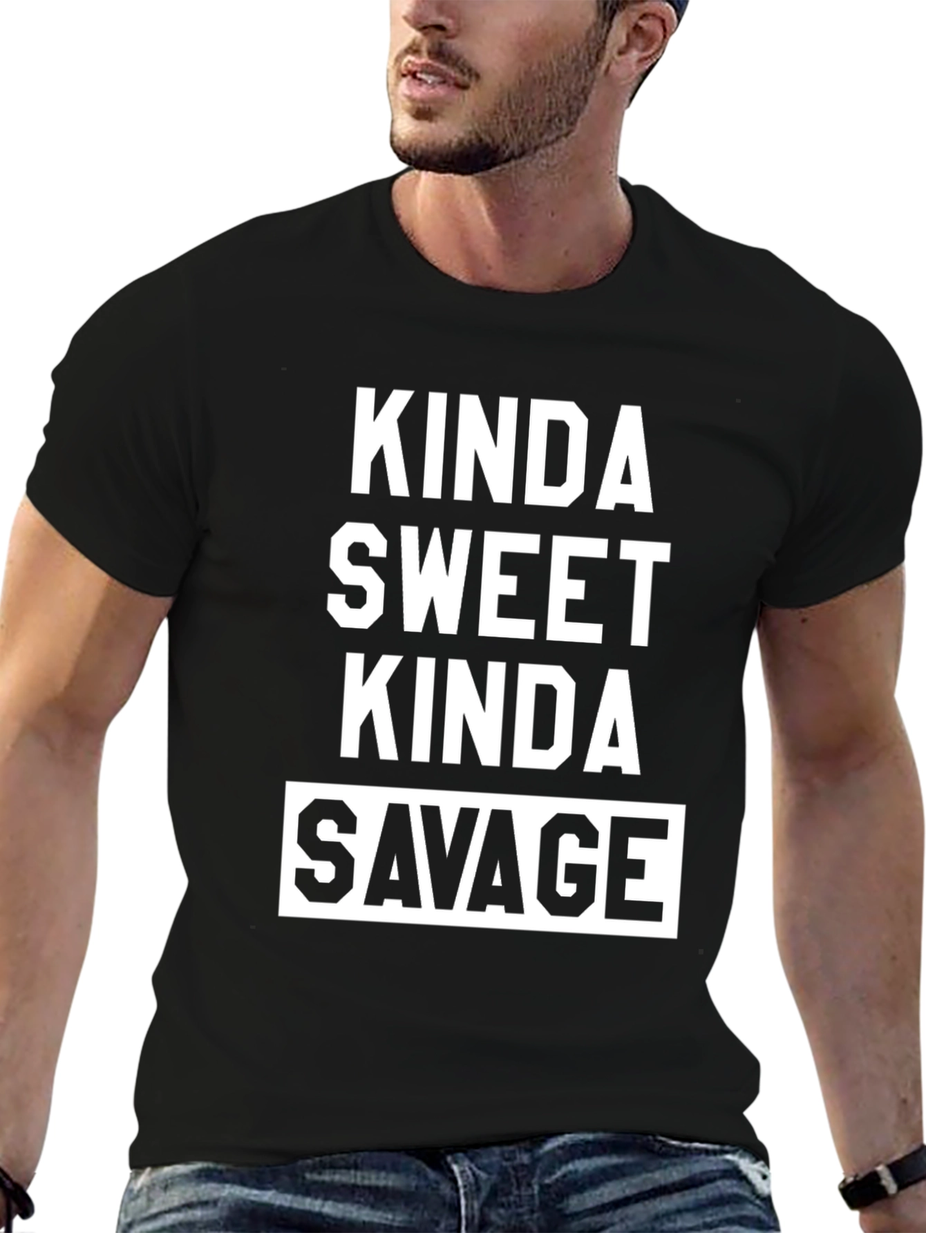 Kinda Sweet Kinda Savage Graphic Tee - Black