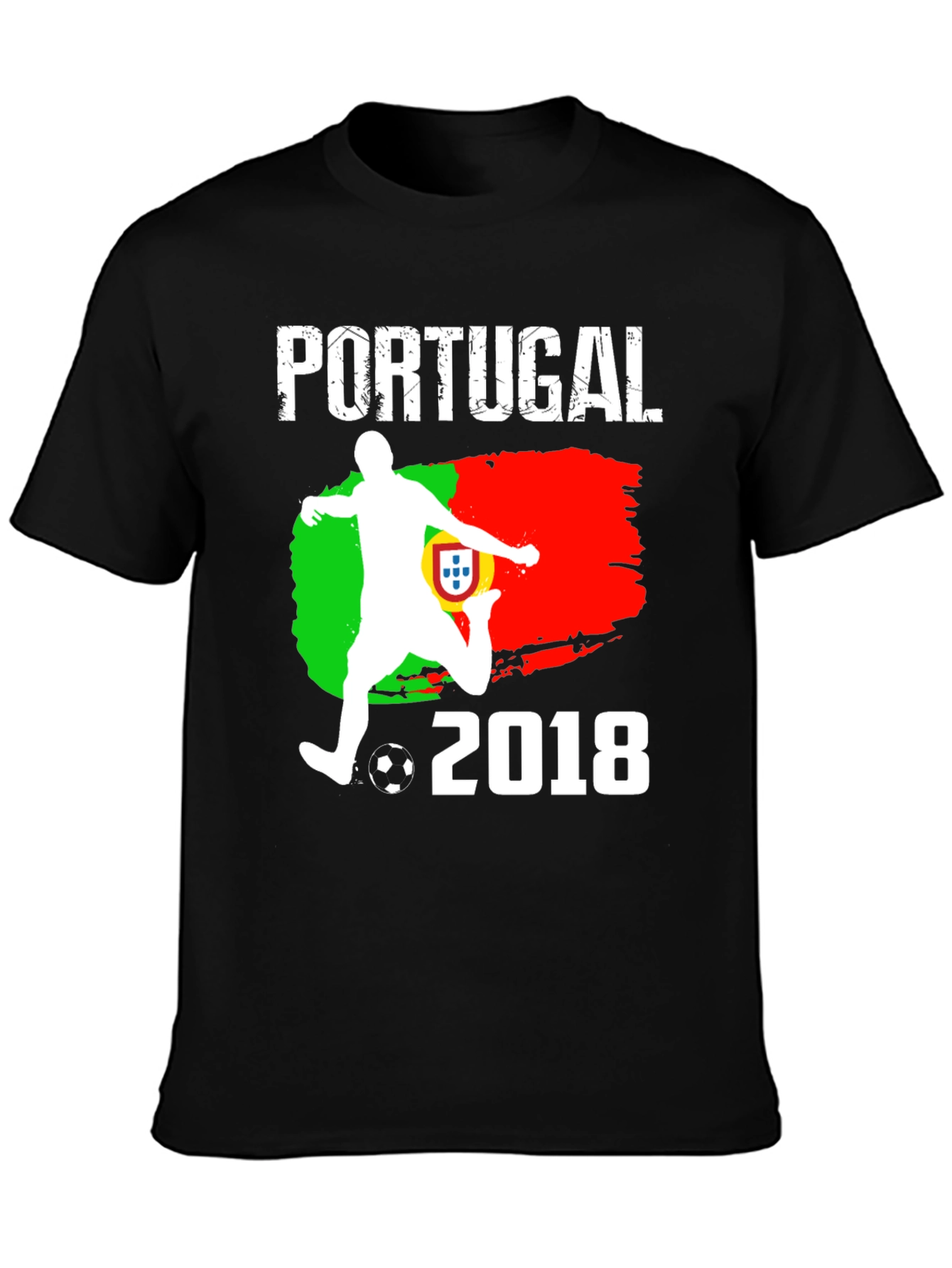 Portugal Soccer 2018 Black T-Shirt