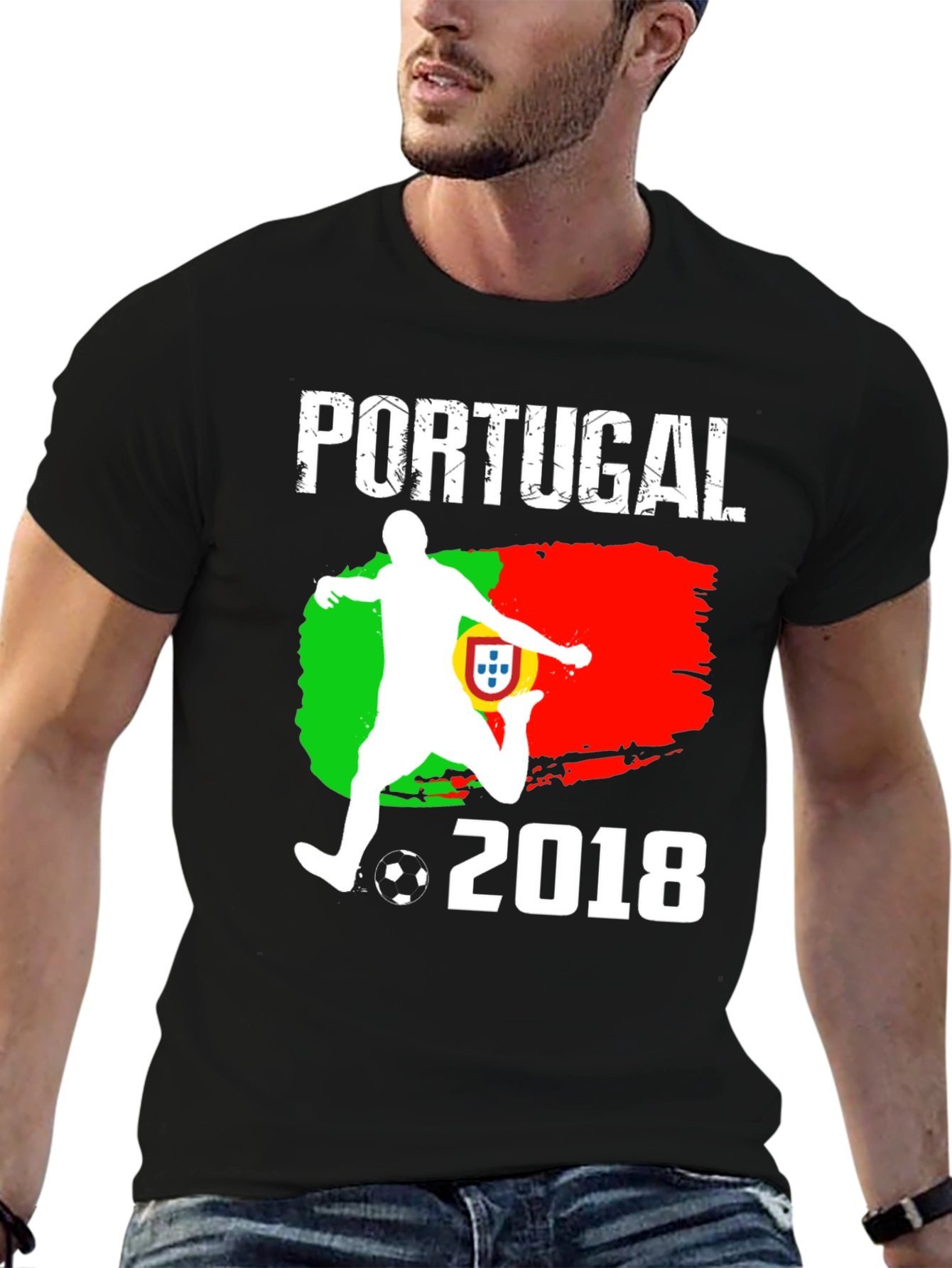 Portugal Soccer 2018 Black T-Shirt
