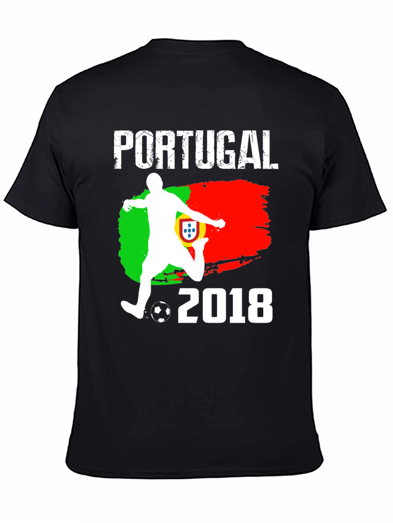 Portugal Soccer 2018 Black T-Shirt