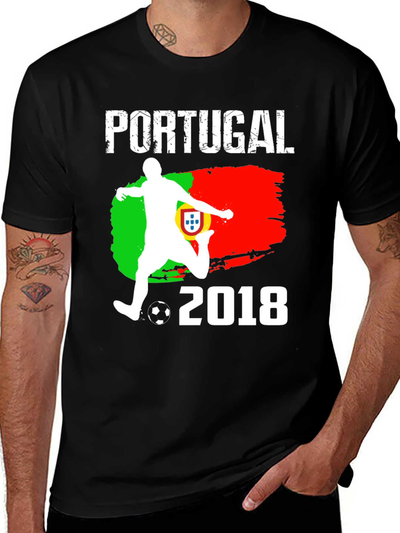 Portugal Soccer 2018 Black T-Shirt