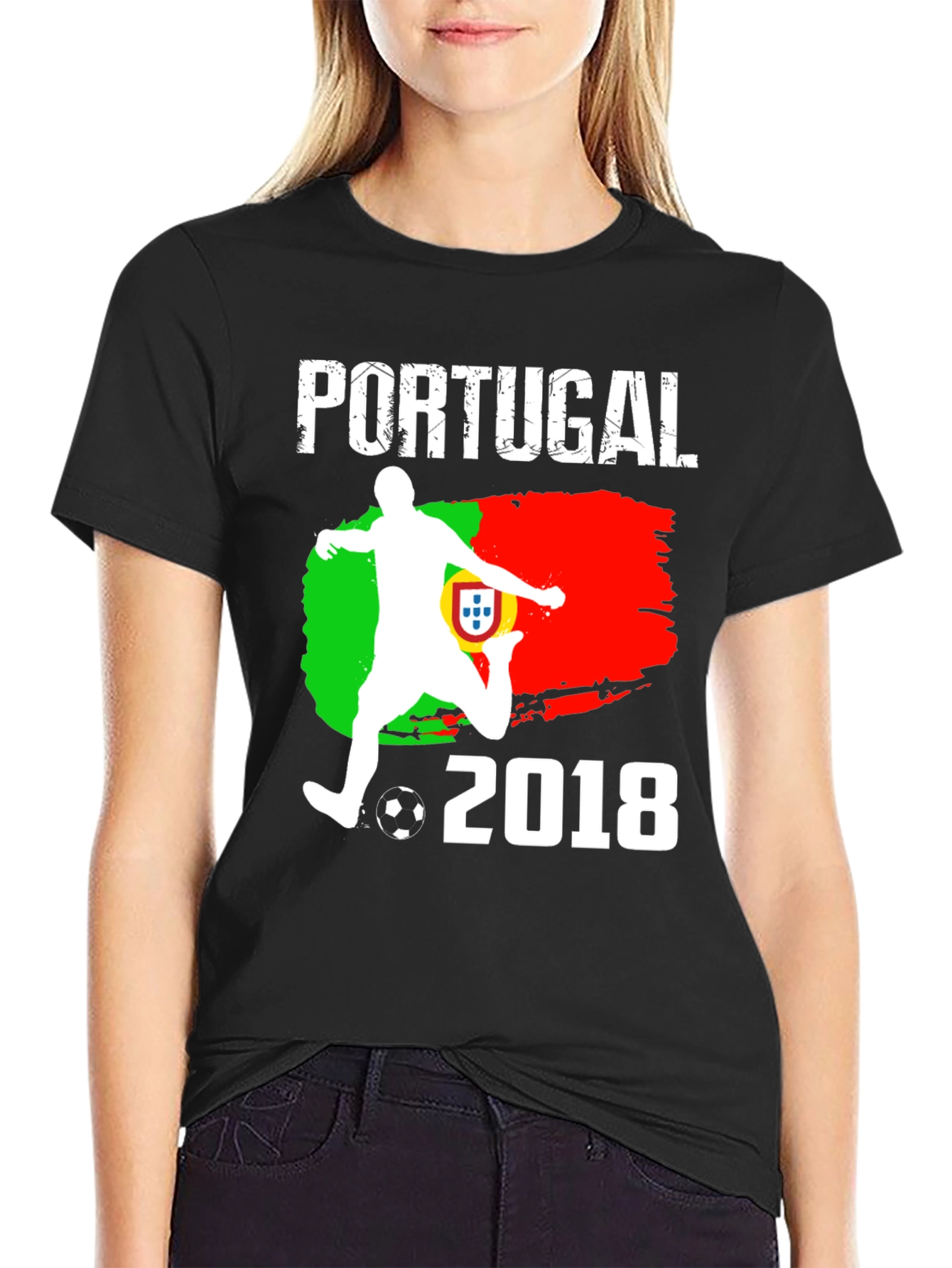 Portugal Soccer 2018 Black T-Shirt