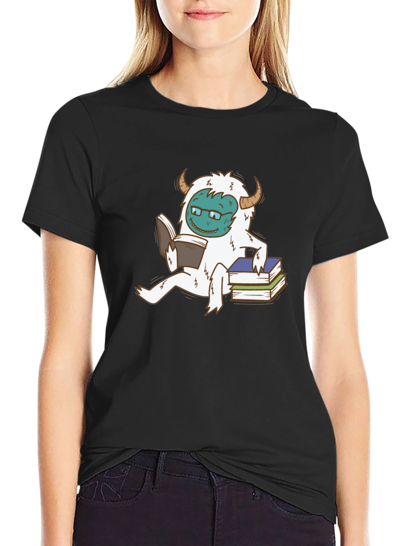 Funny Yeti Reading Book T-Shirt