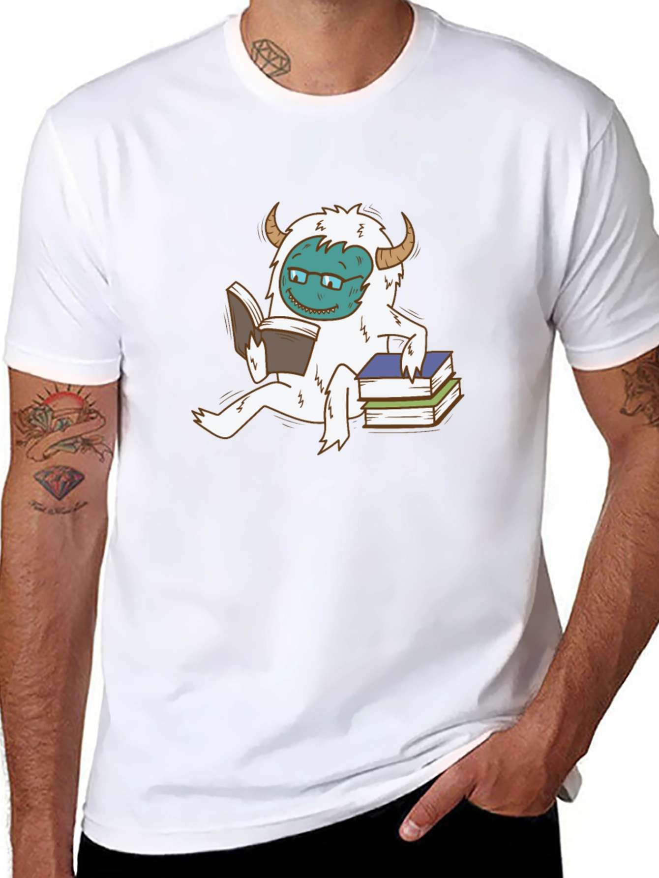 Funny Yeti Reading Book T-Shirt