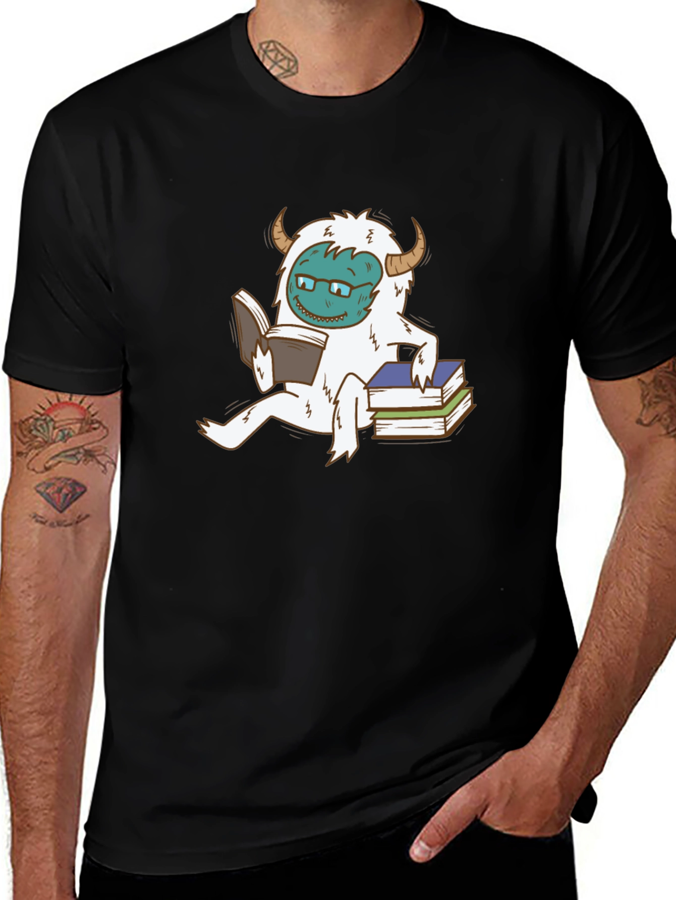Funny Yeti Reading Book T-Shirt