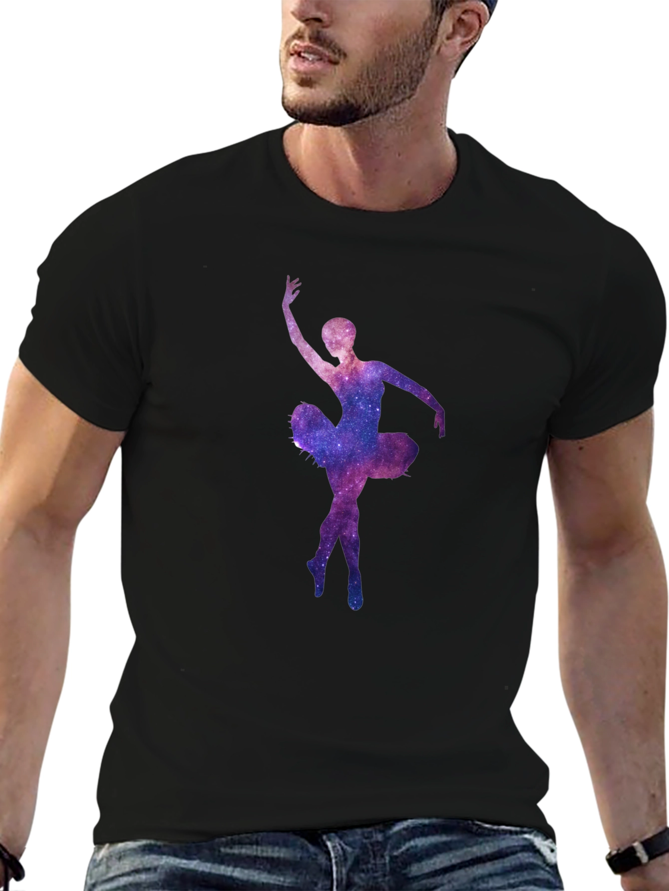 Galaxy Ballerina Black T-Shirt