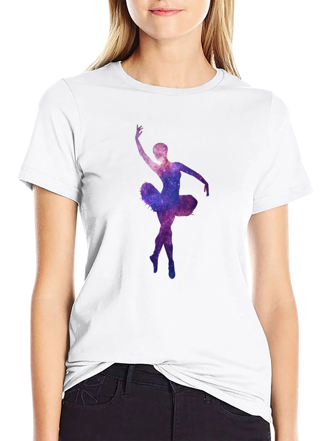Galaxy Ballerina Black T-Shirt