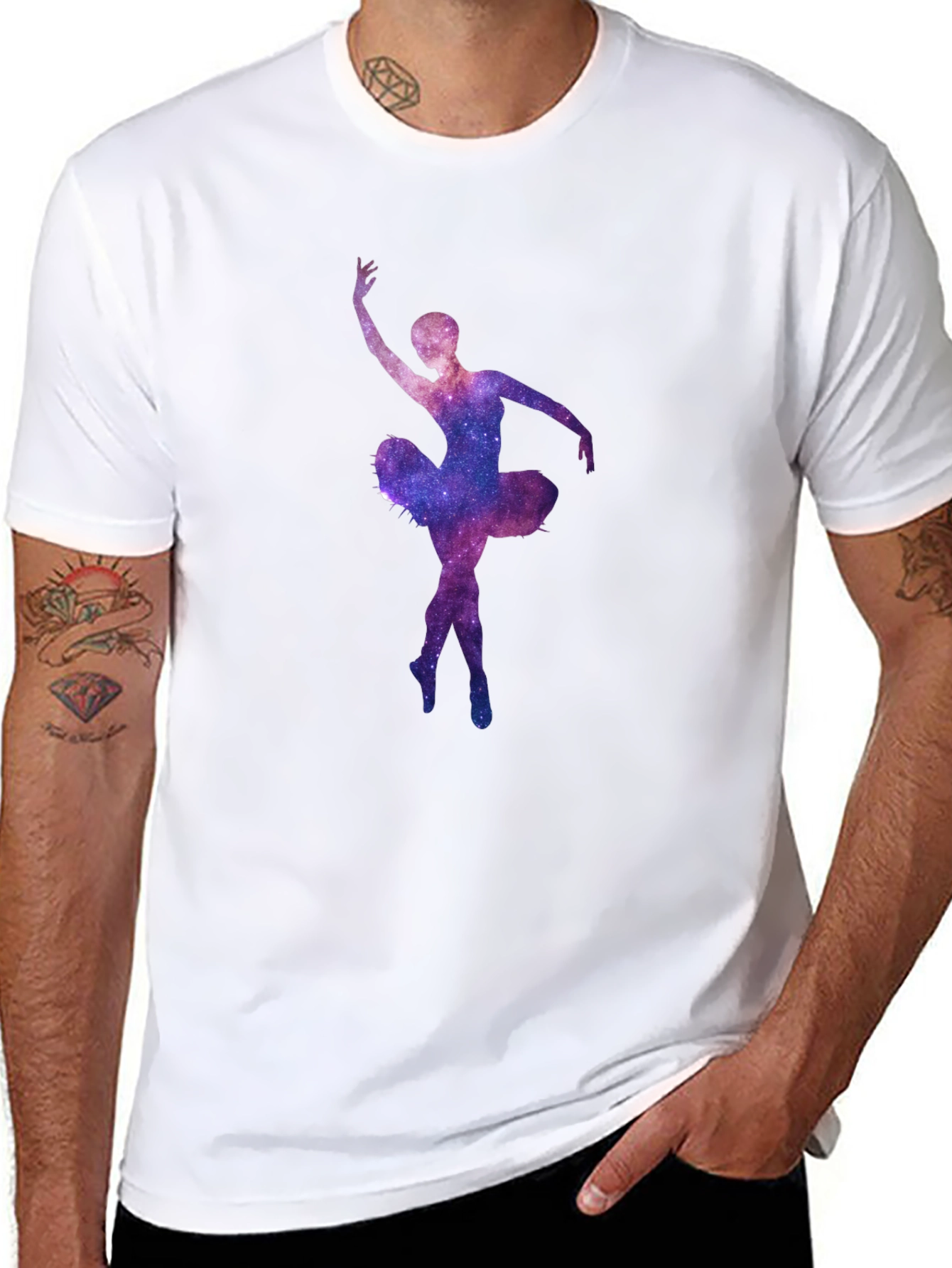 Galaxy Ballerina Black T-Shirt