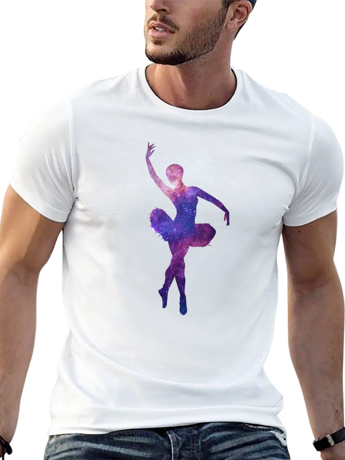 Galaxy Ballerina Black T-Shirt