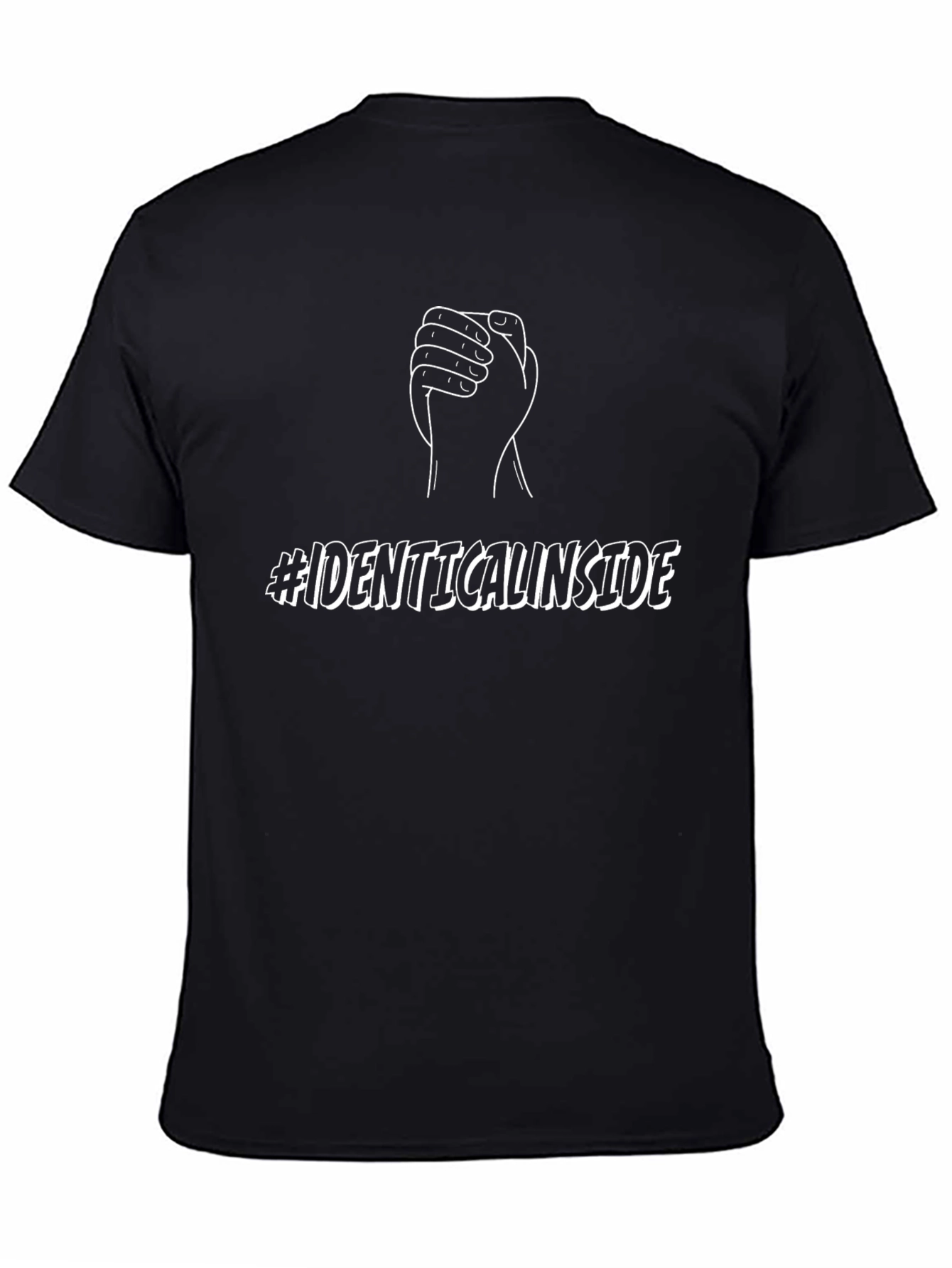 Identical Inside Graphic Tee - Black Cotton Blend