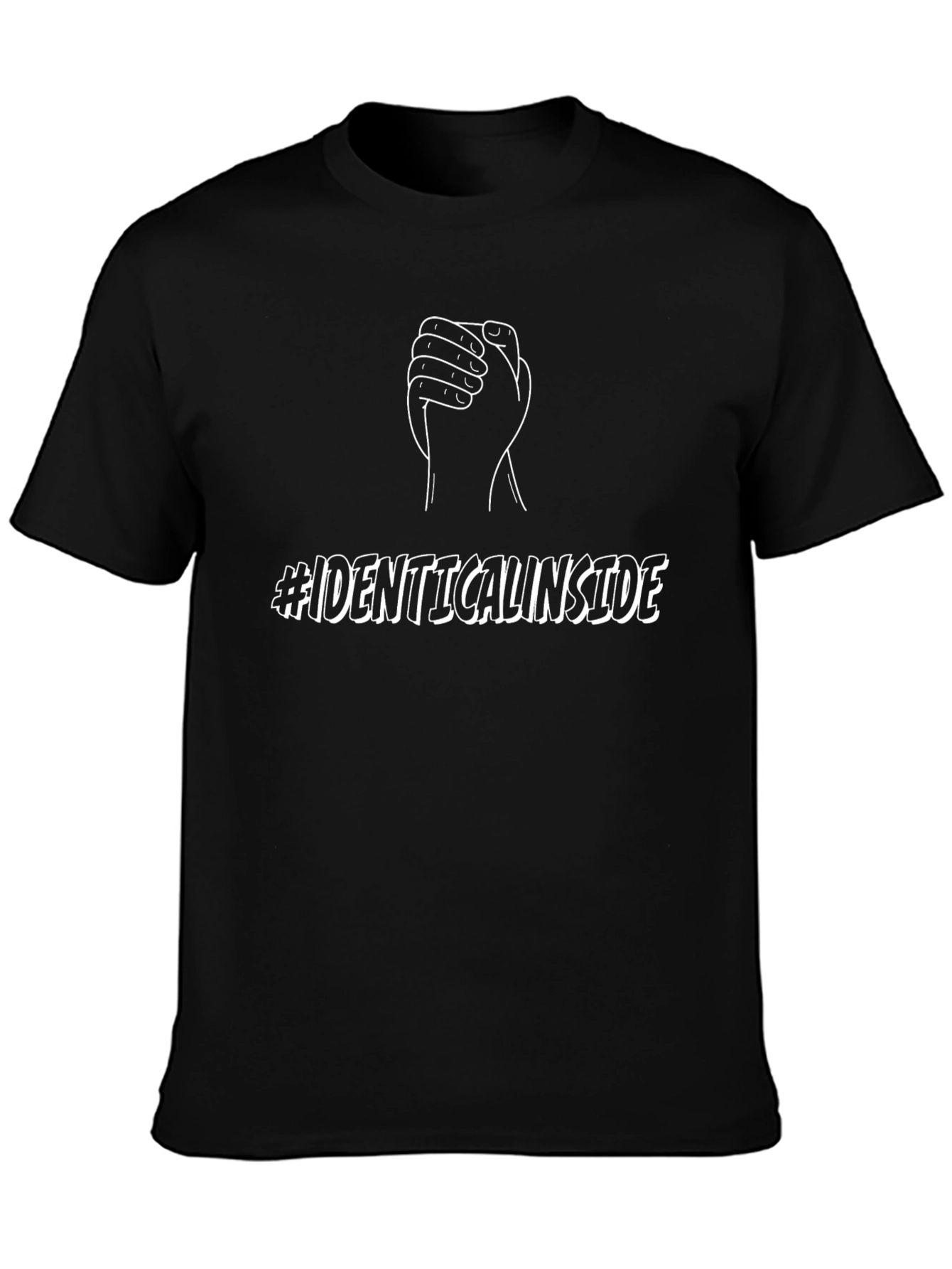 Identical Inside Graphic Tee - Black Cotton Blend